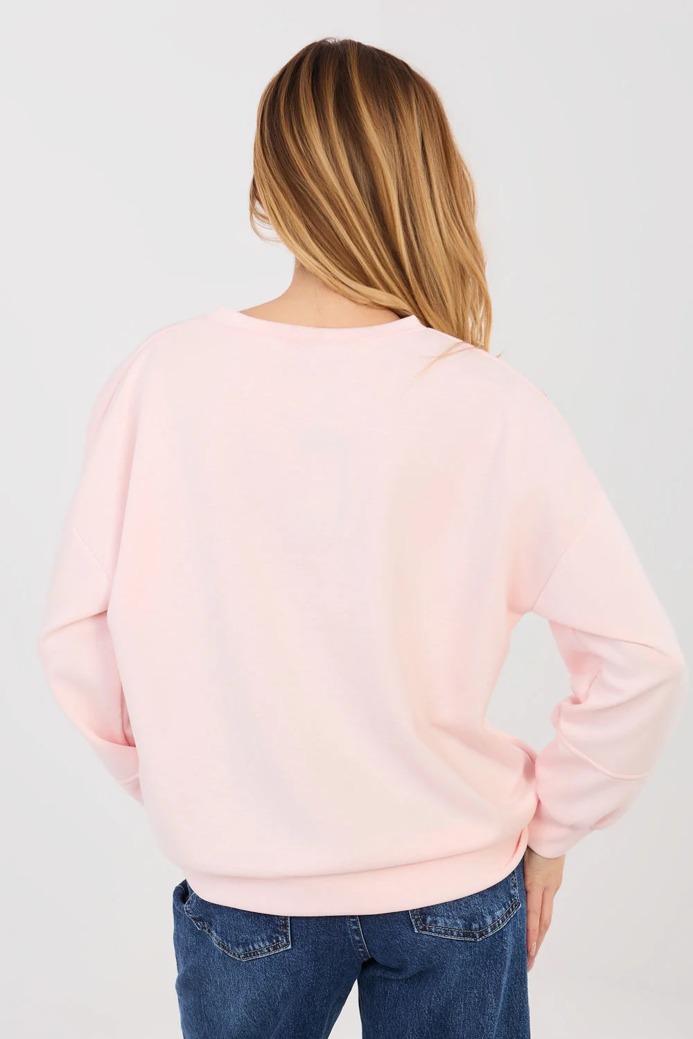 Sweatshirt zippé rose à manches longues – Image 3