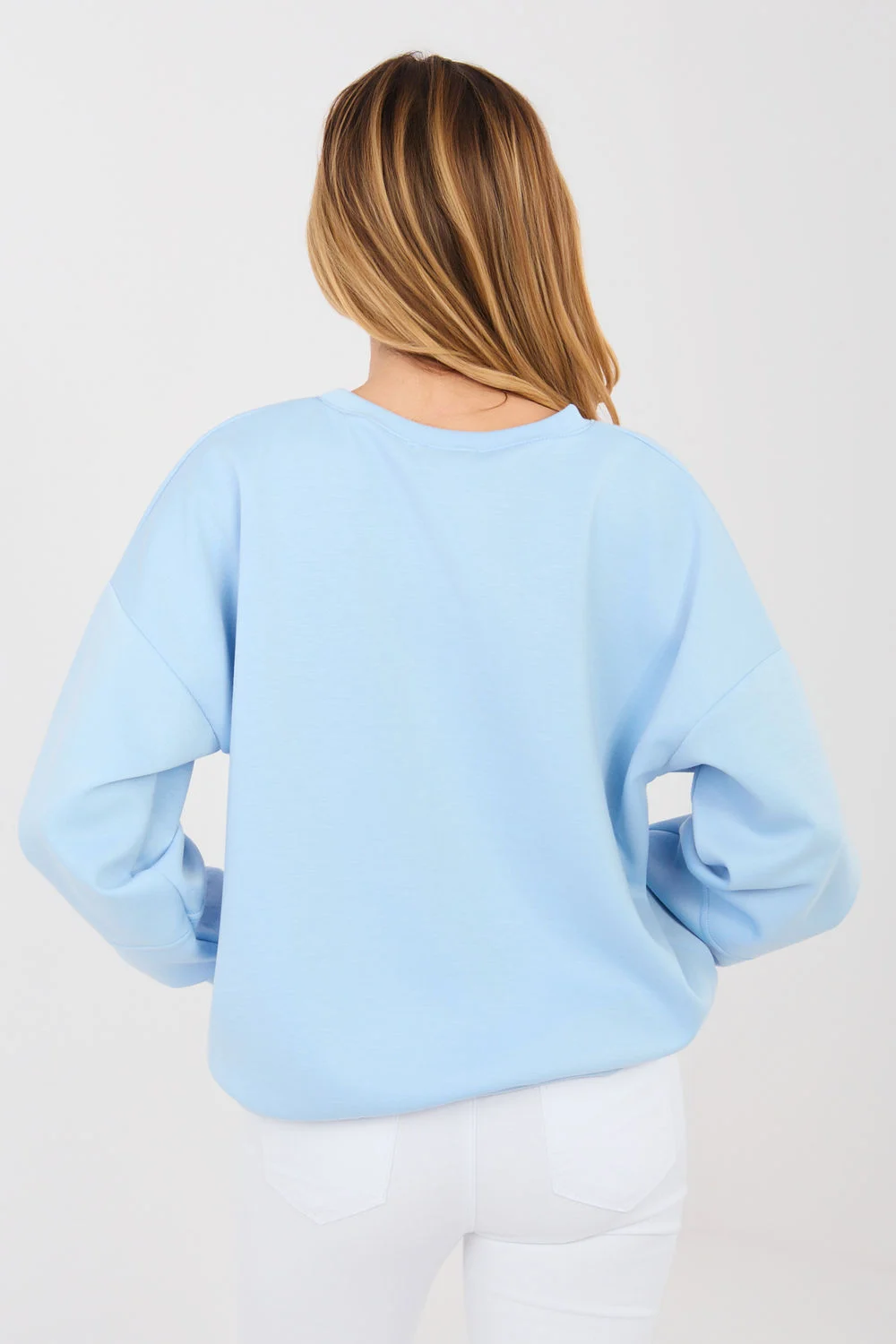 Sweatshirt zippé bleu à manches longues – Image 3