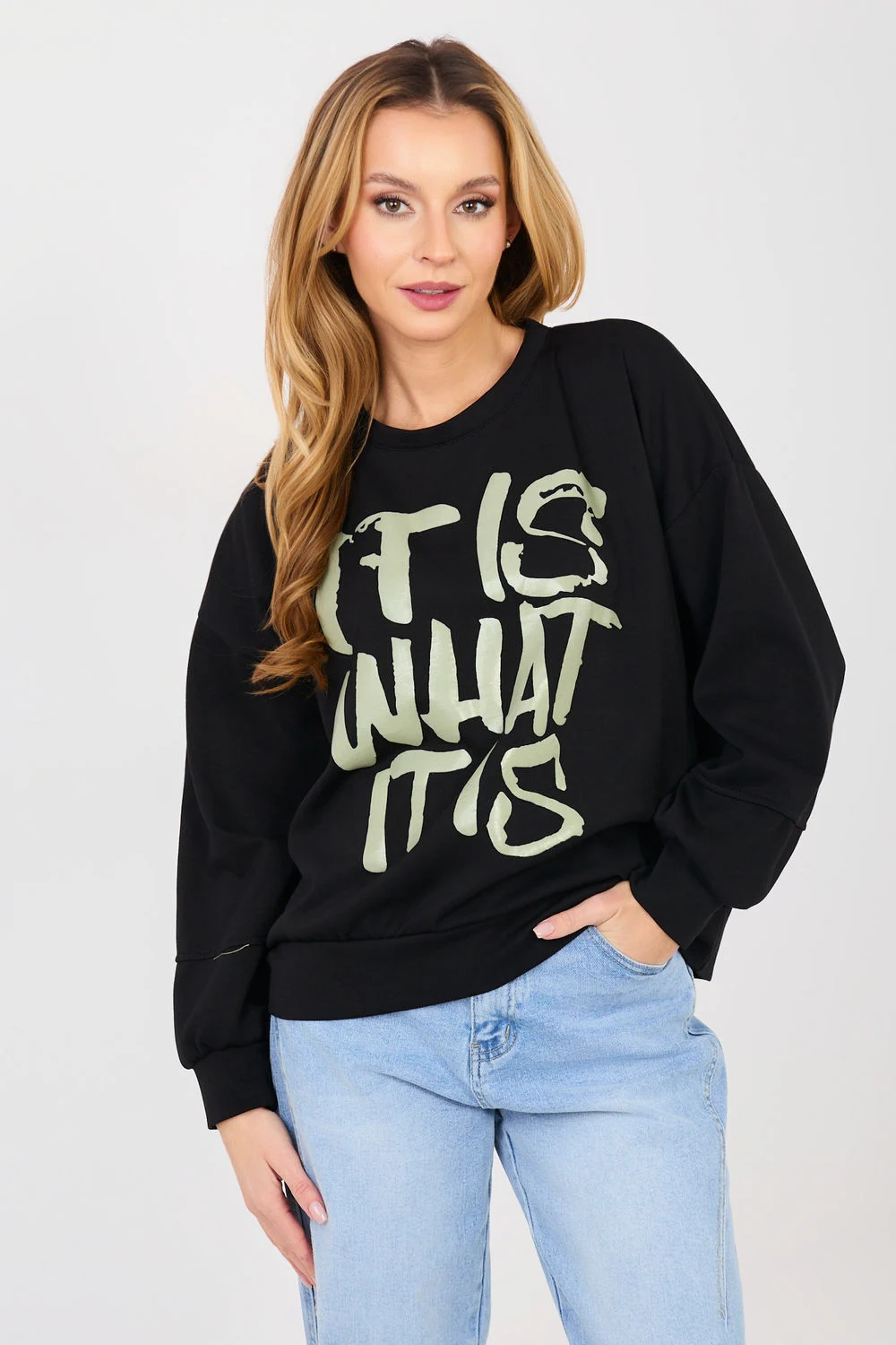Sweatshirt noir à manches longues