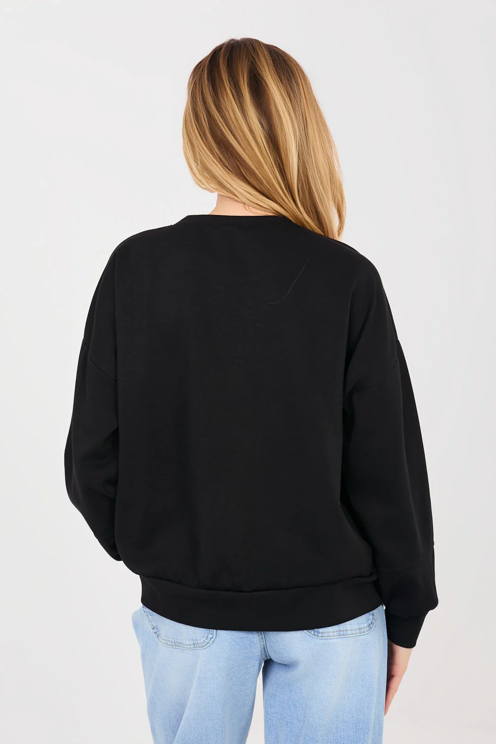 Sweatshirt noir à manches longues – Image 3
