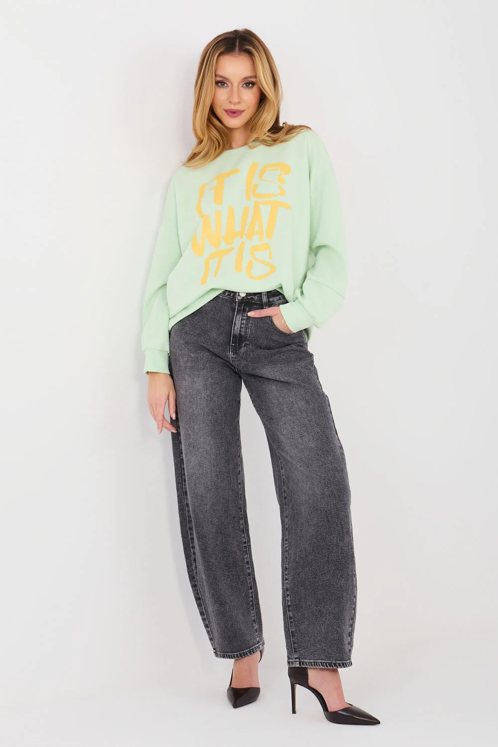 Sweatshirt vert à manches longues – Image 2