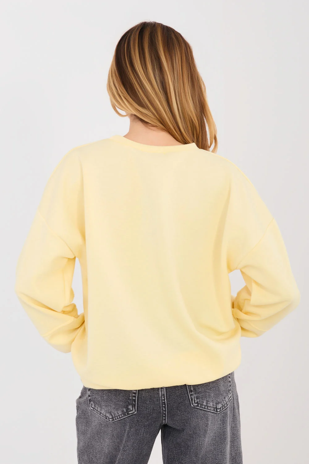 Sweatshirt zippé jaune à manches longues – Image 3