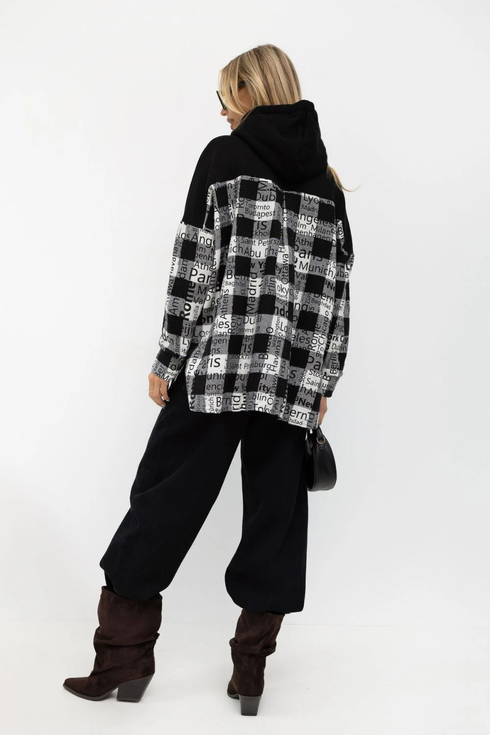 Sweatshirt à capuche blanc en coton – Image 3