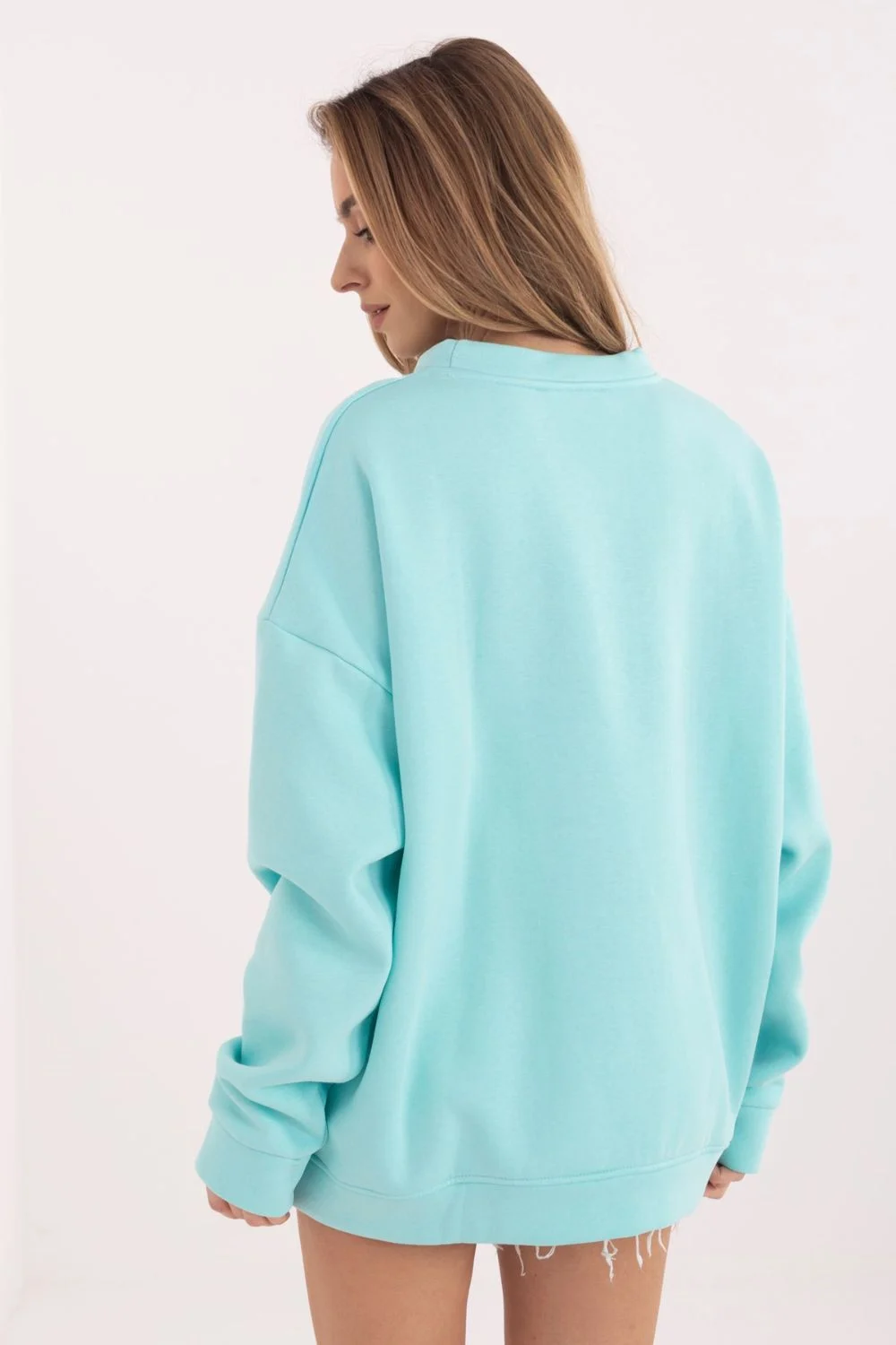 Sweatshirt zippé vert en coton – Image 4