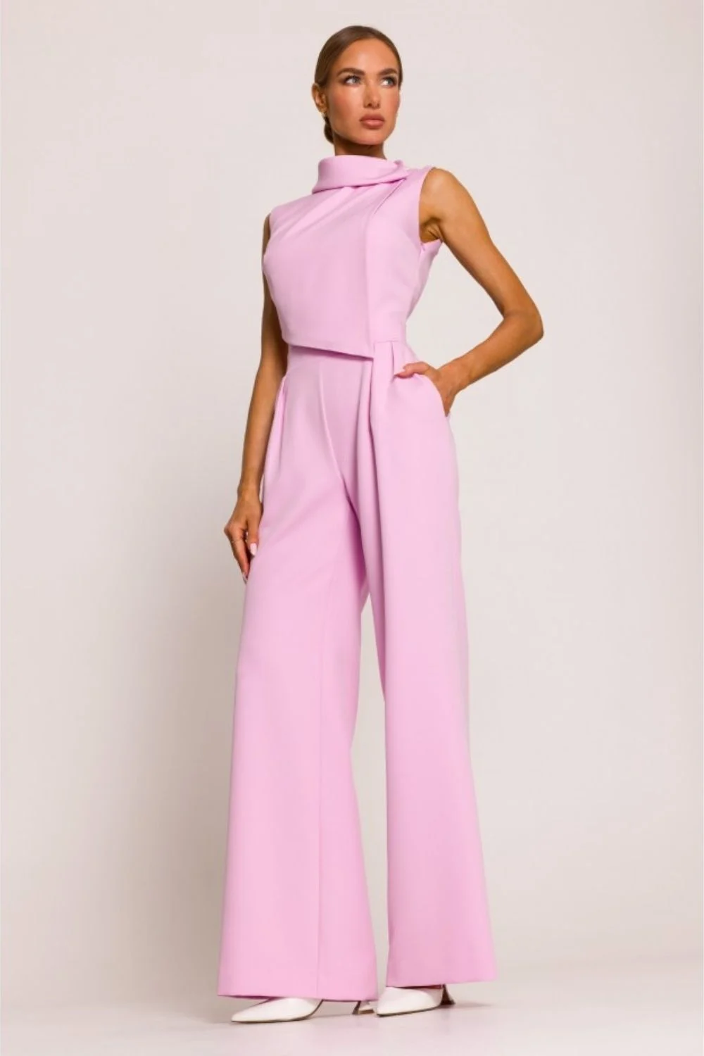 Combinaison rose à jambes larges