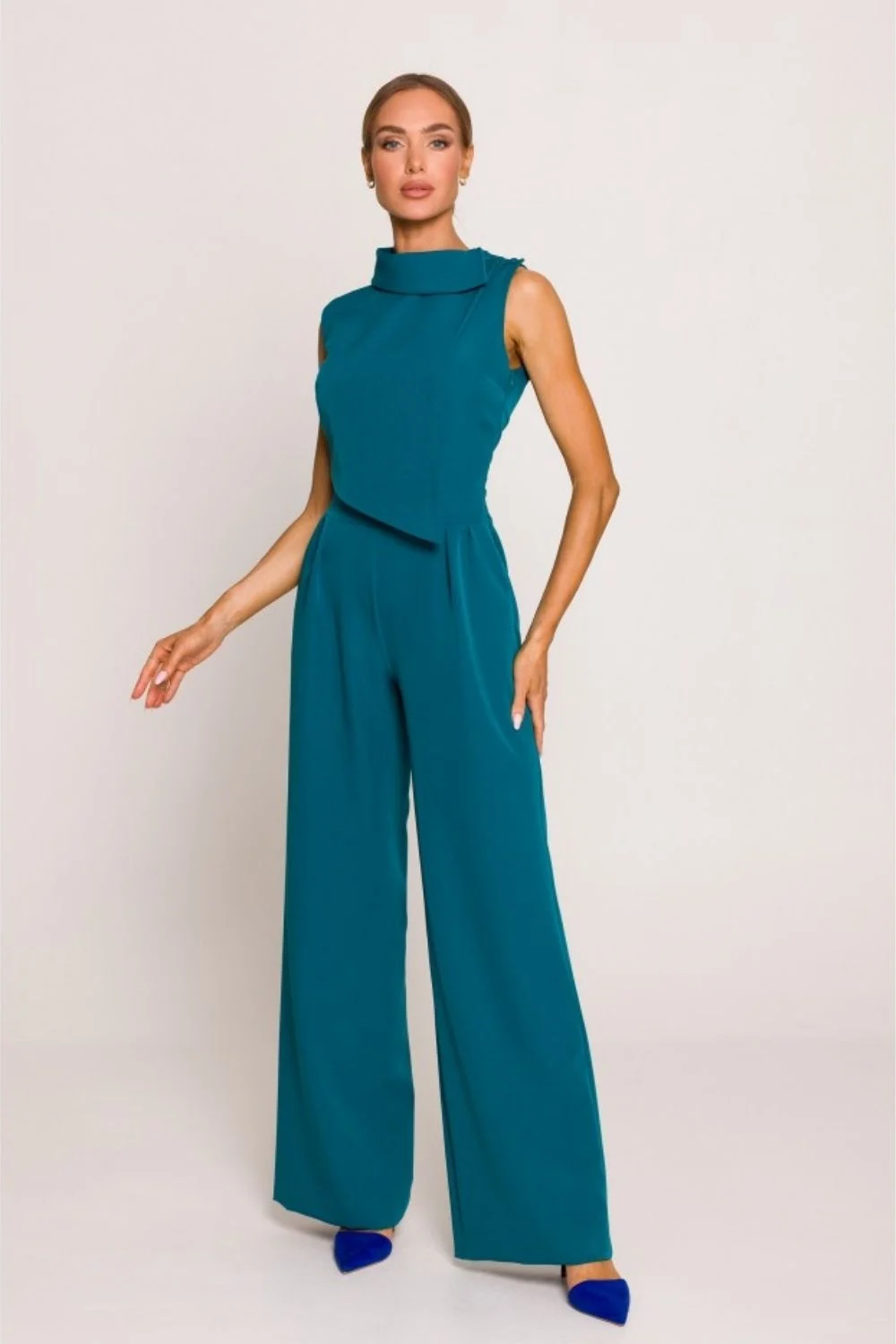 Combinaison bleue à jambes larges