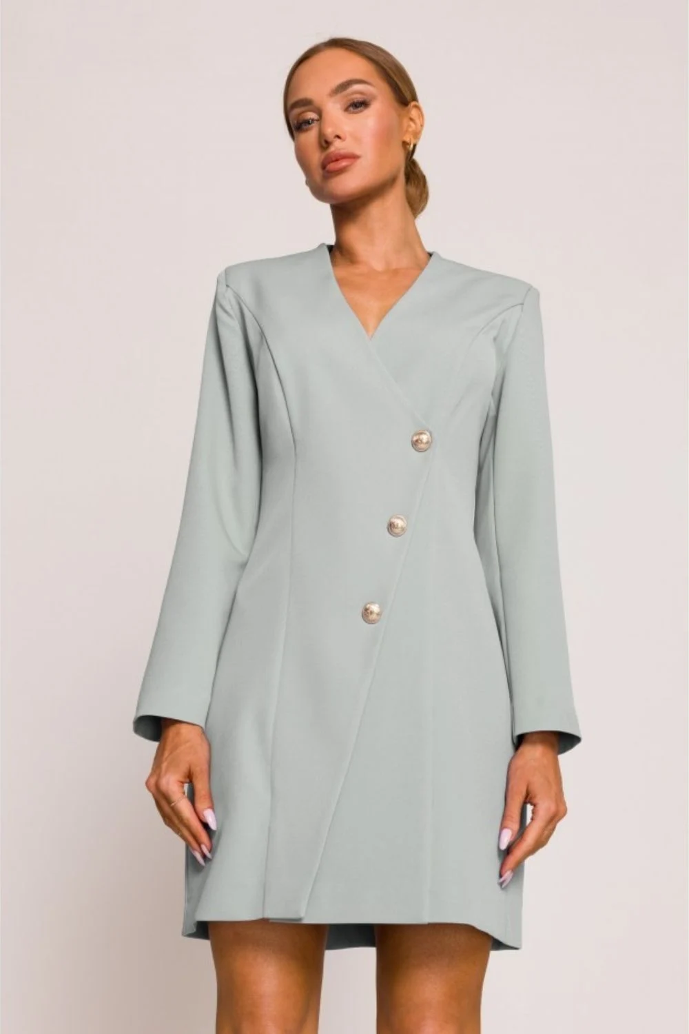 Robe oversize verte à manches longues