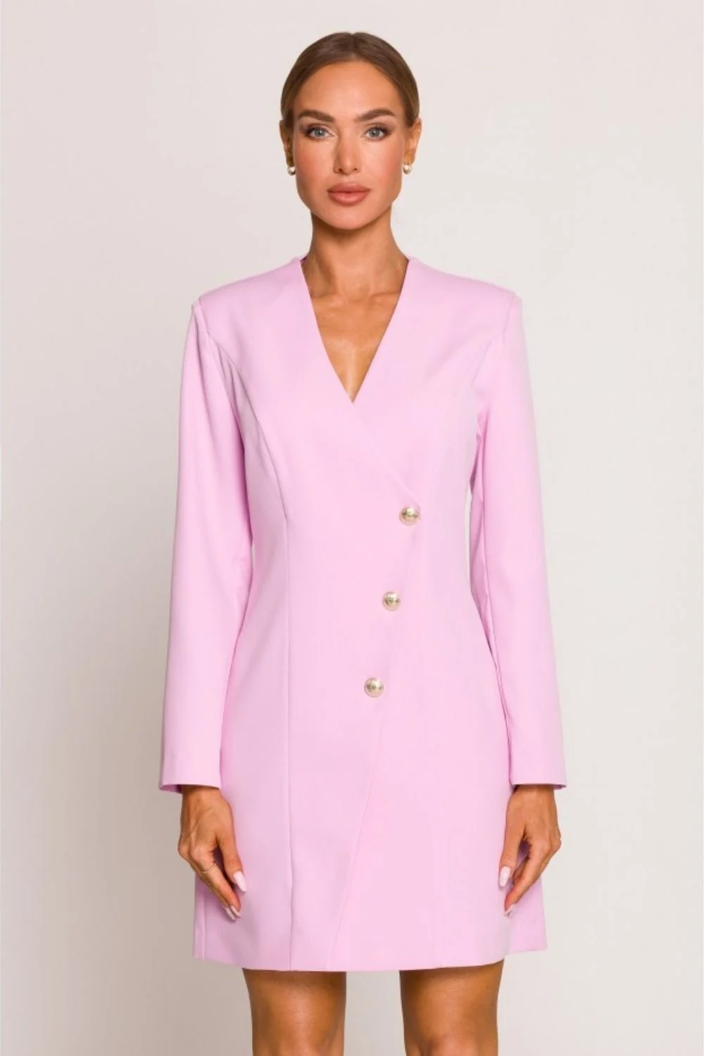Robe oversize rose à manches longues