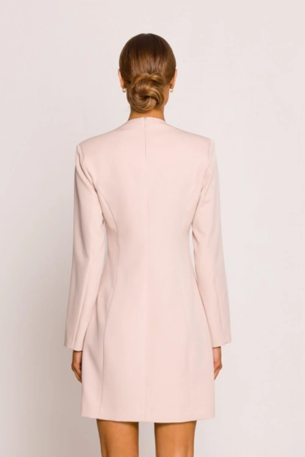 Robe oversize beige à manches longues – Image 3