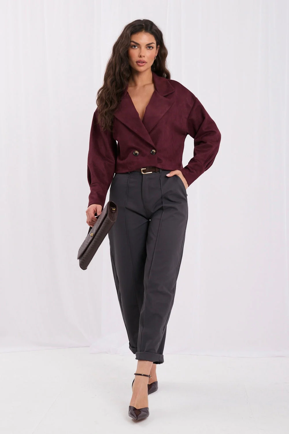 Veste rouge à double boutonnage – Image 2