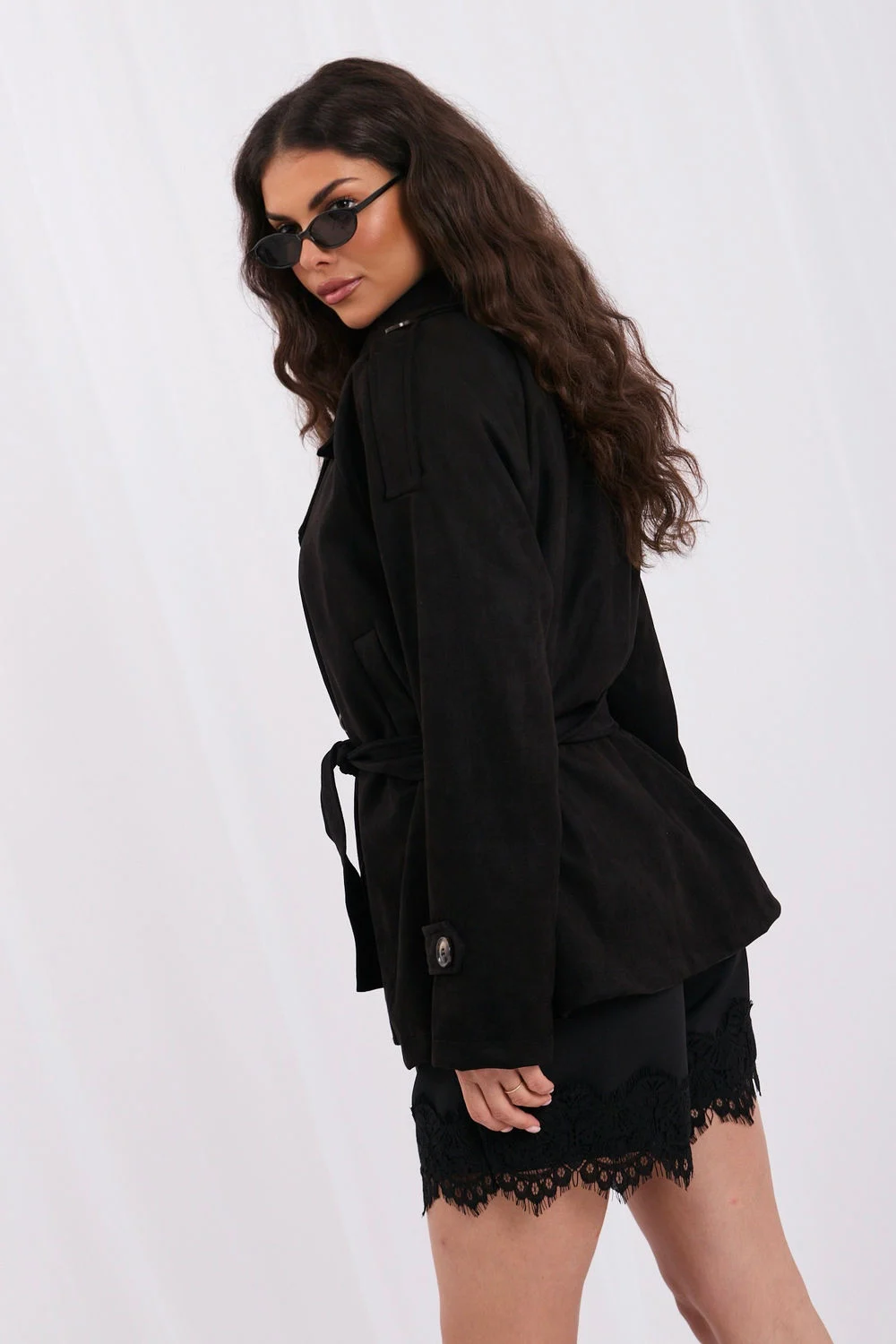 Manteau noir à double boutonnage – Image 2