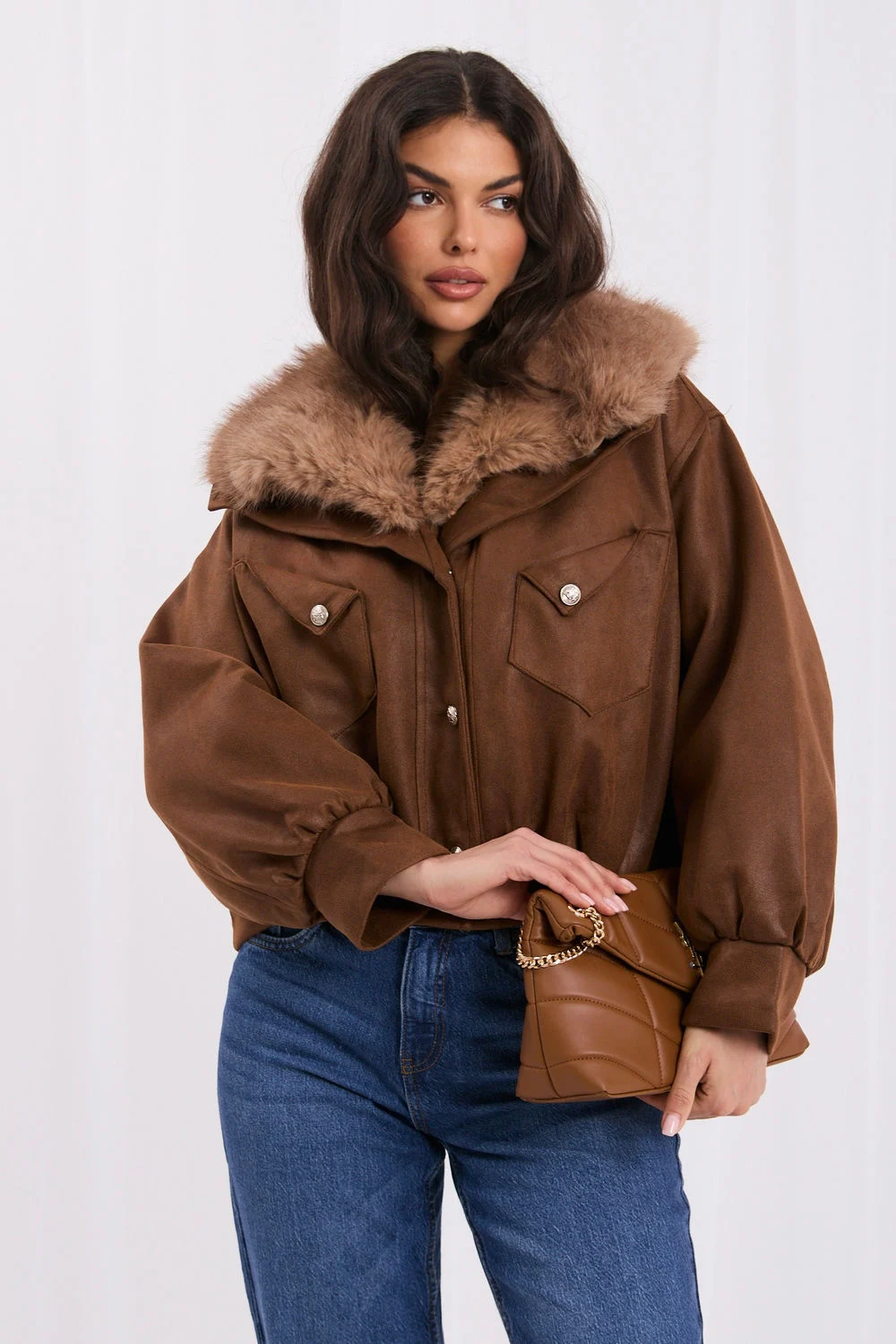 Veste bomber brune