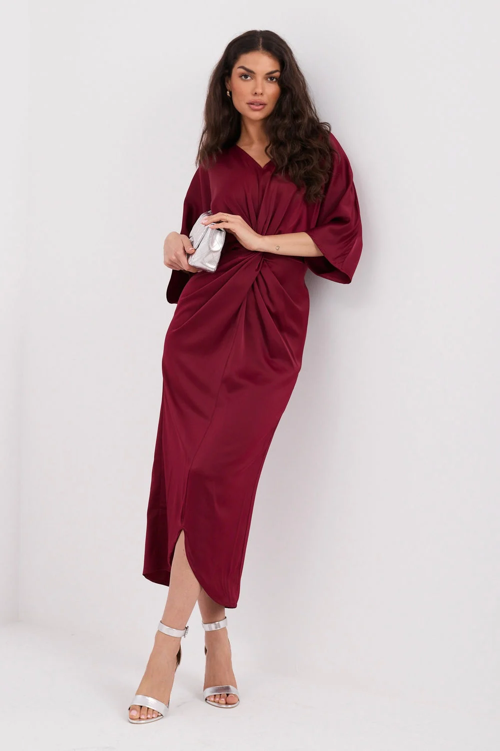 Robe de soirée midi rouge