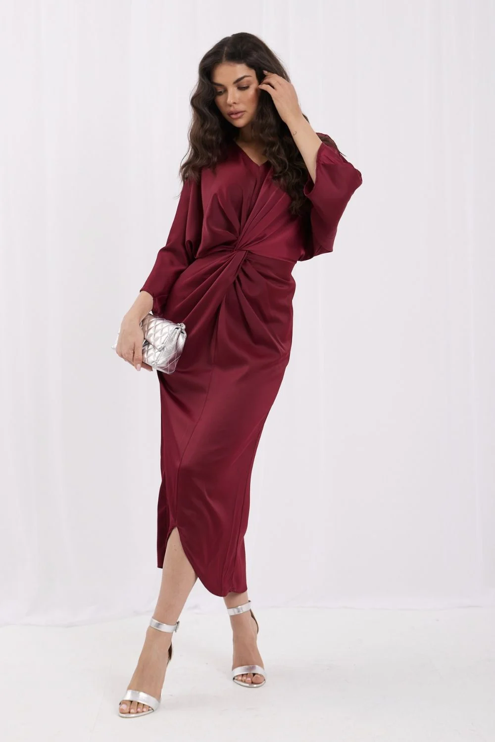 Robe de soirée midi rouge – Image 3