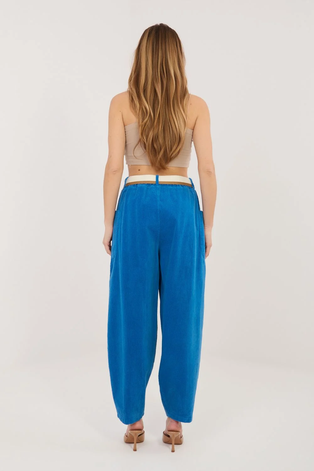 Pantalon bleu en velours côtelé – Image 3