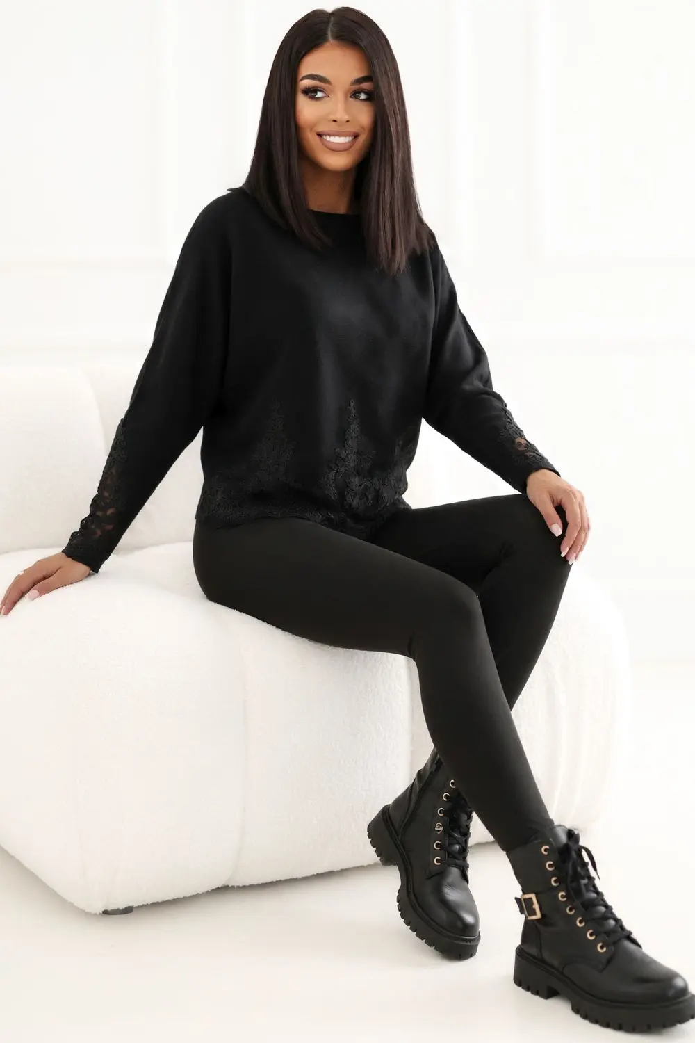 Chandail oversize noir – Image 3