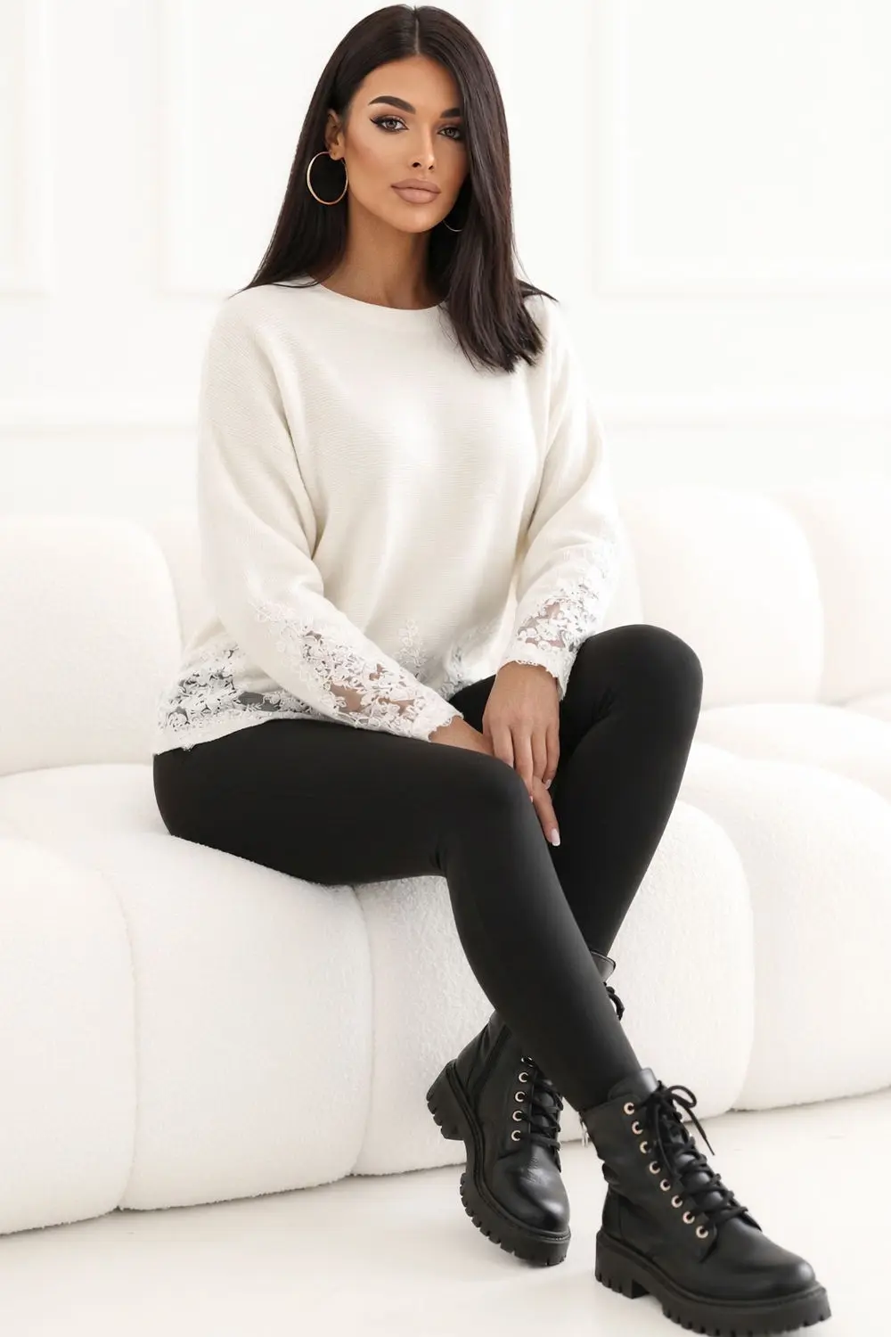 Chandail oversize beige – Image 3