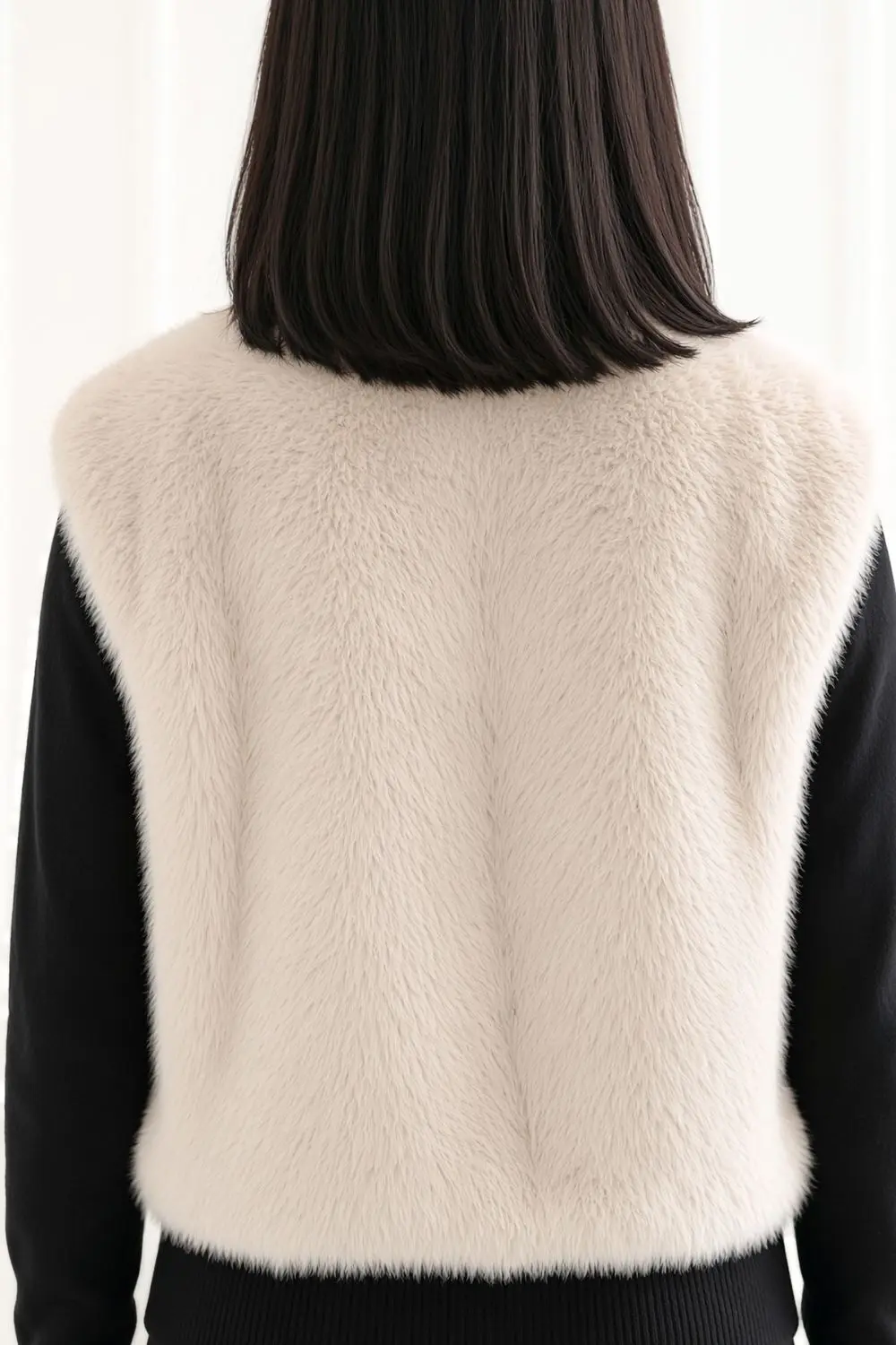 Gilet matelassé beige col montant – Image 4