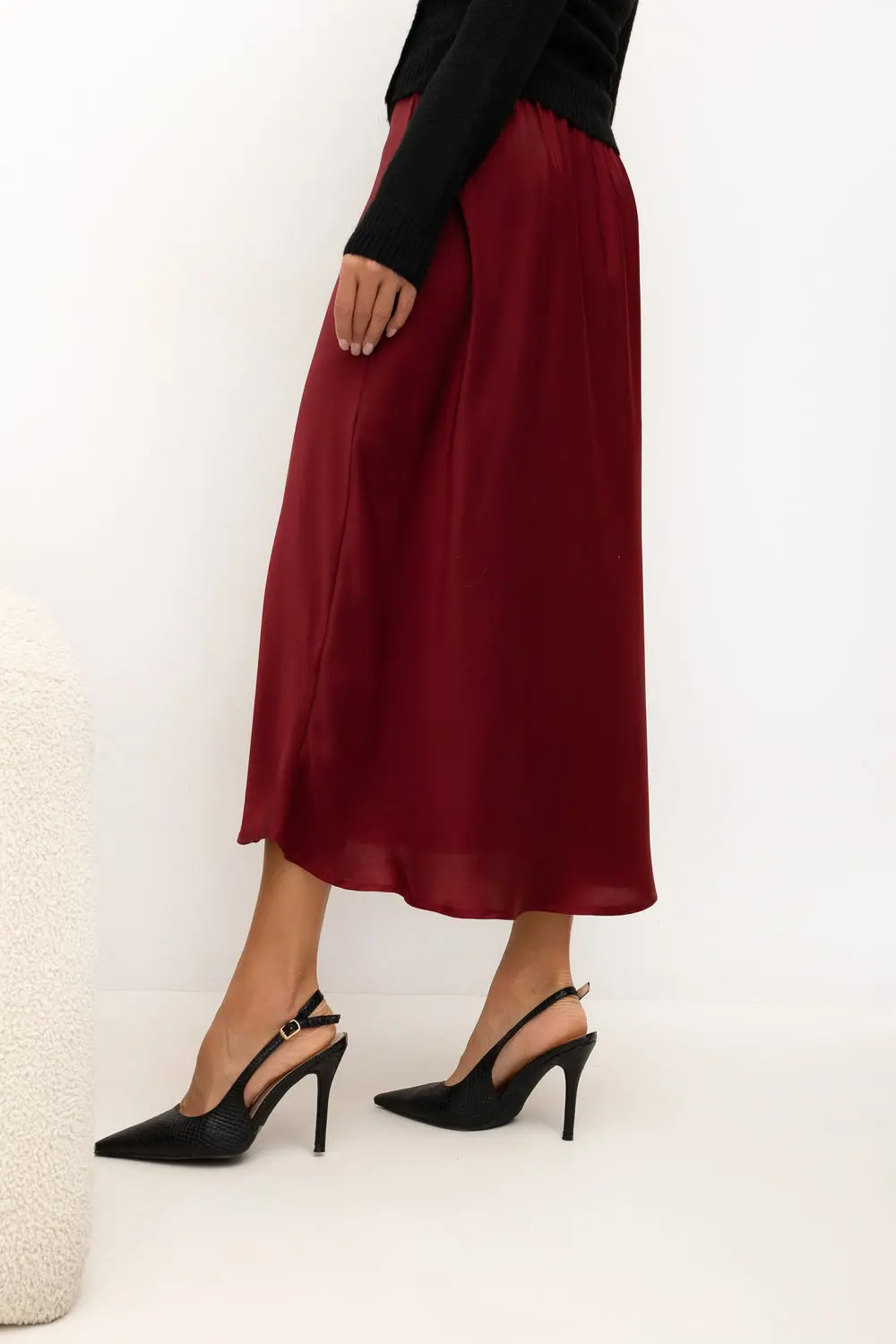 Jupe midi rouge – Image 2