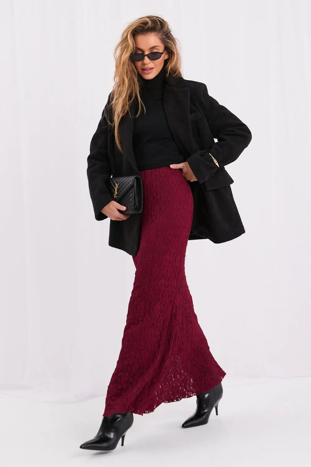 Jupe midi rouge