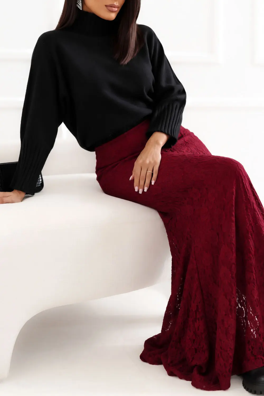 Jupe midi rouge – Image 2