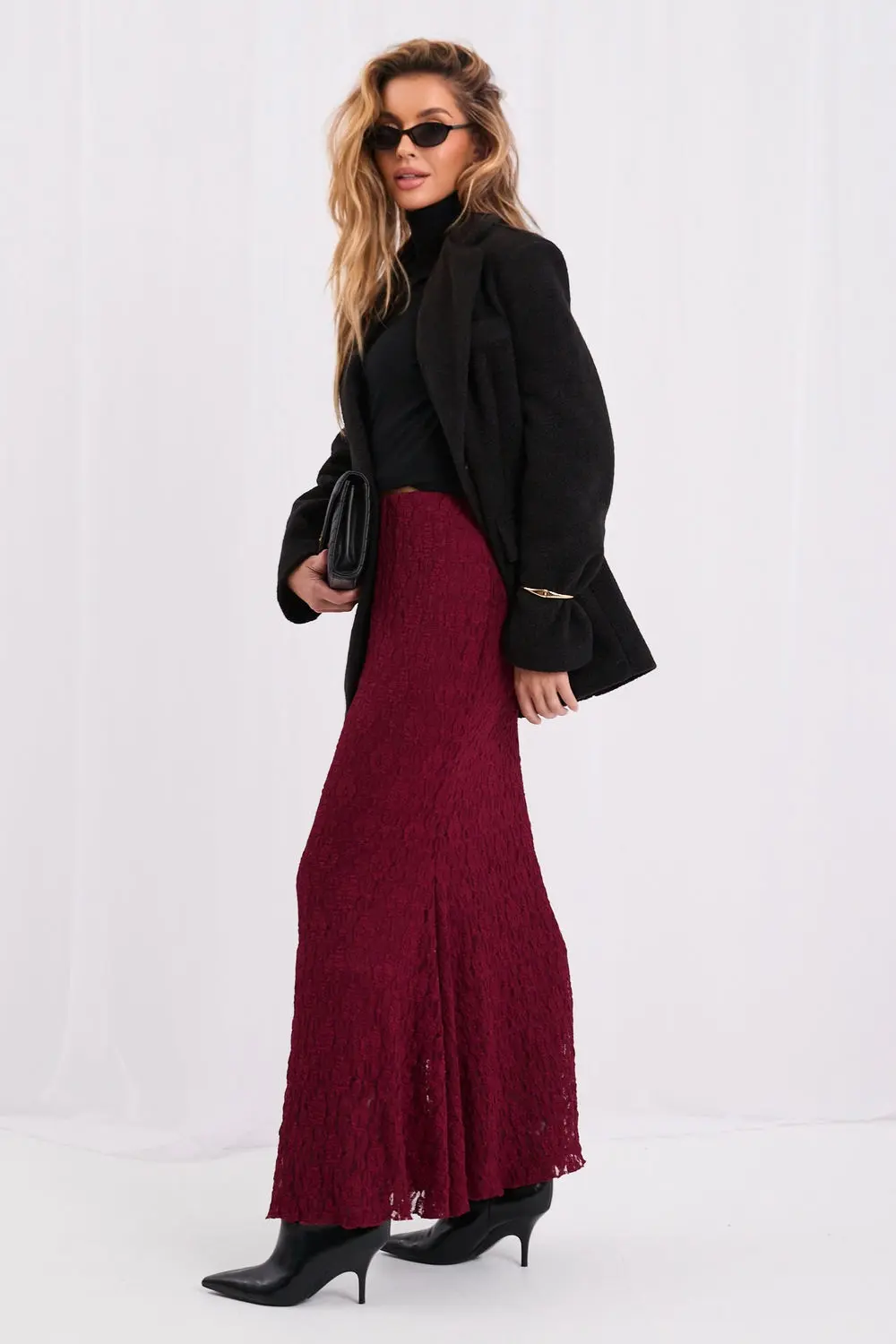 Jupe midi rouge – Image 3