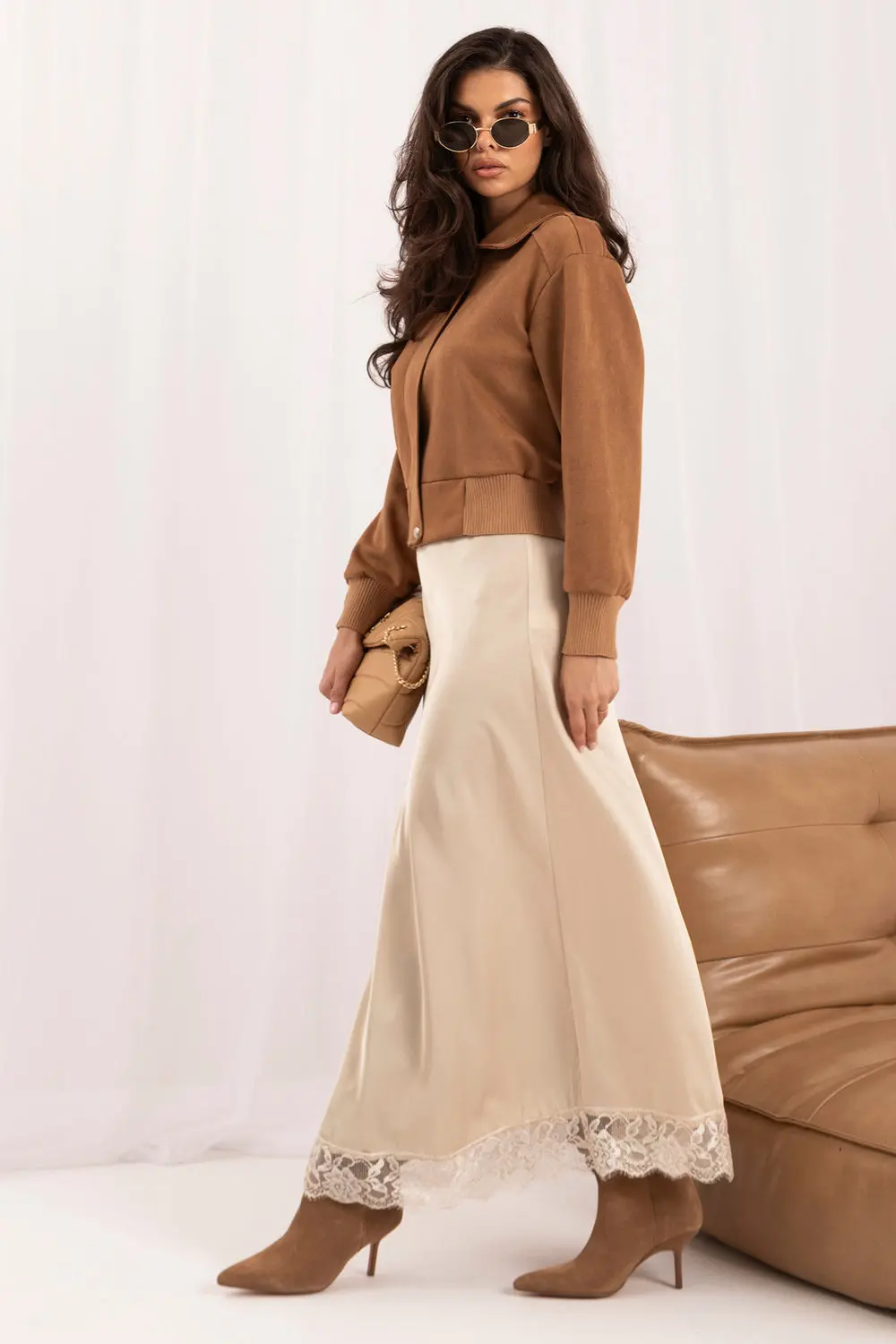 Jupe midi beige – Image 2