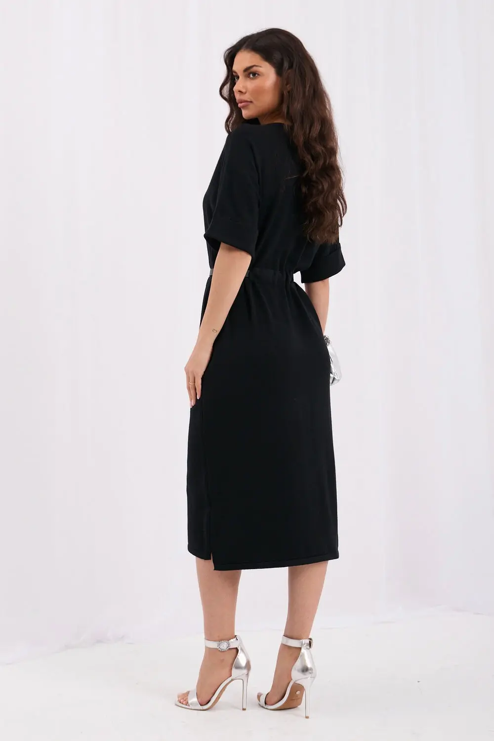 Robe midi droite noire – Image 2