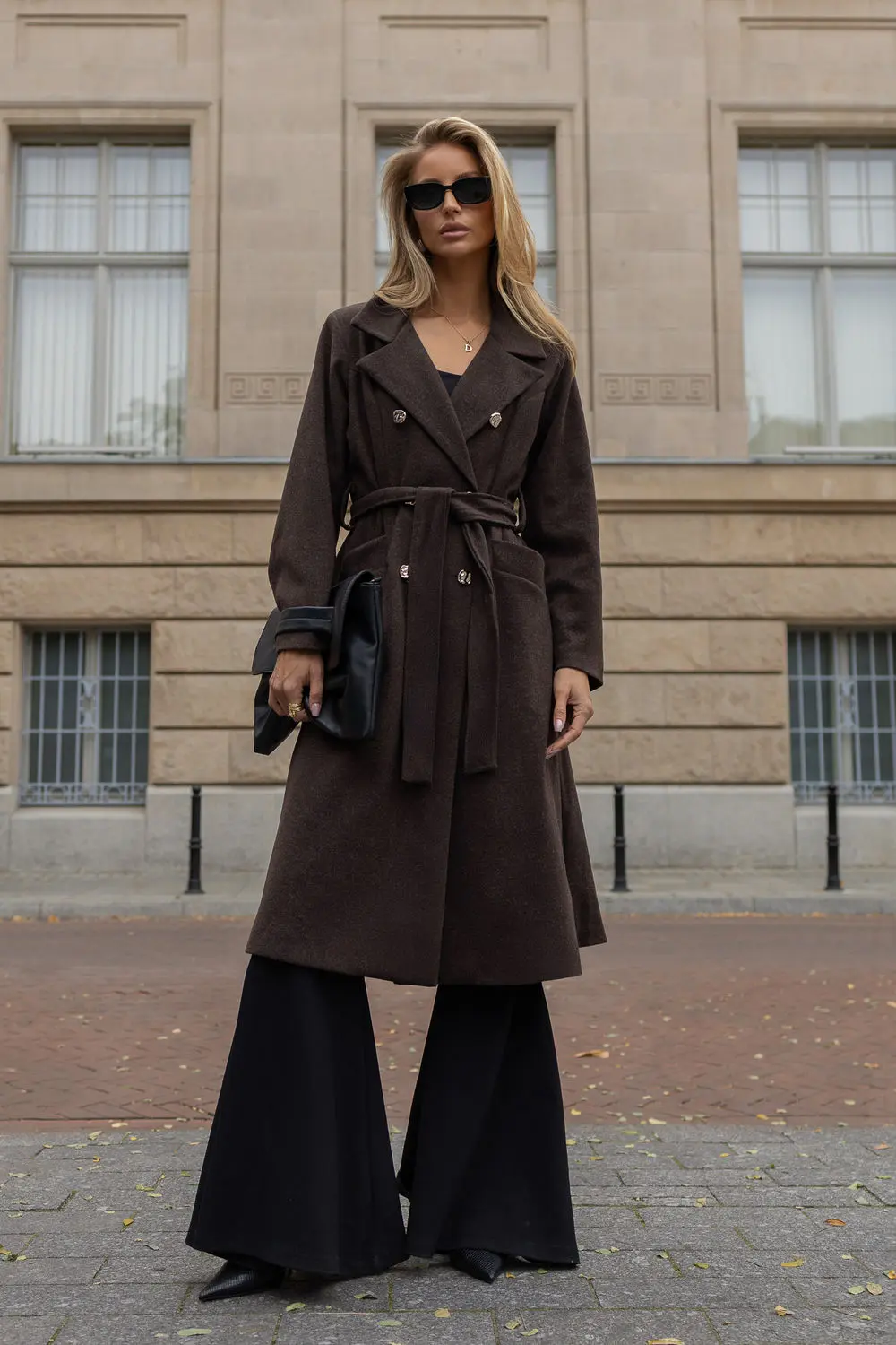 Manteau brun à double boutonnage – Image 2