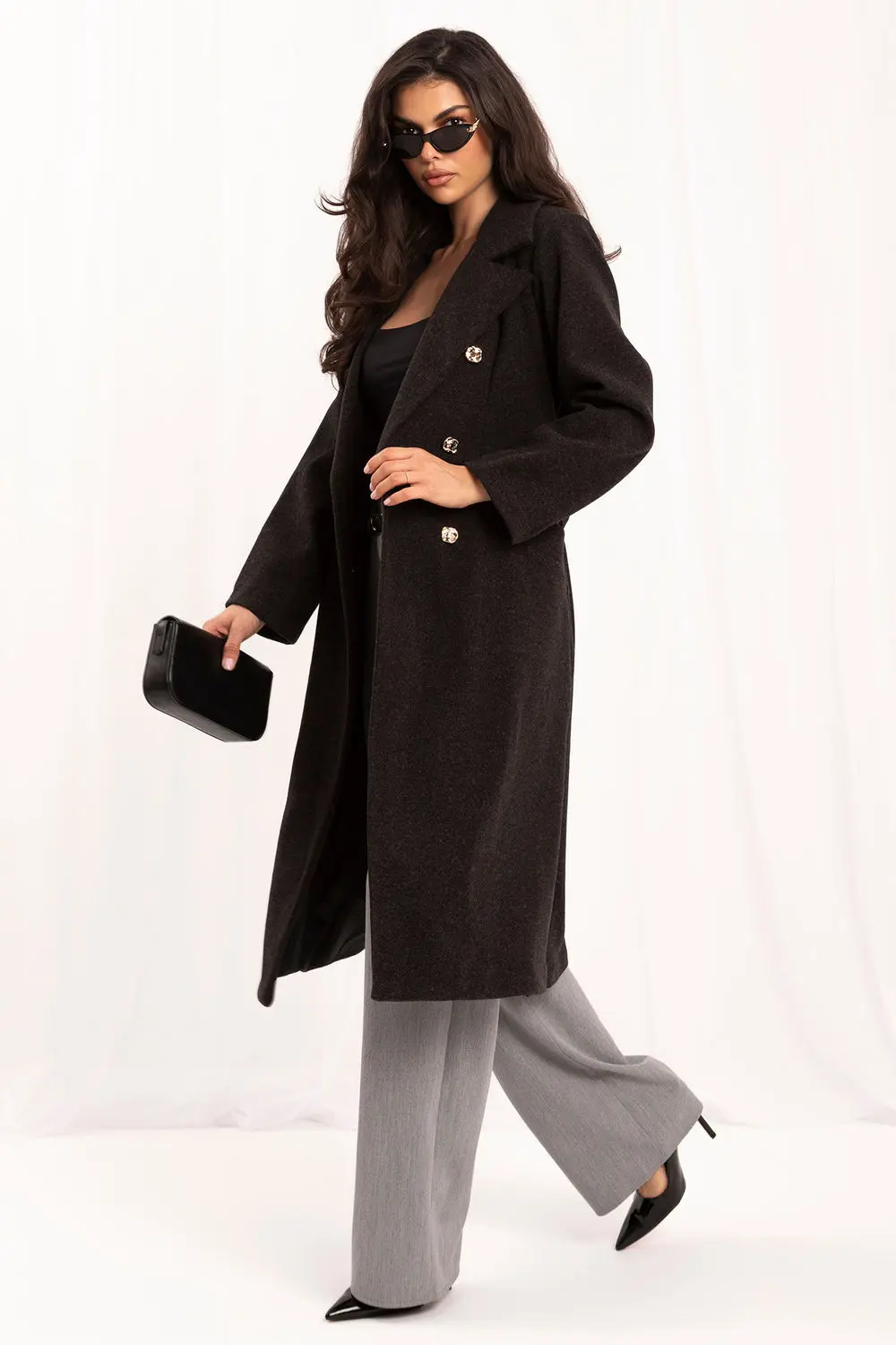 Manteau gris à double boutonnage – Image 2