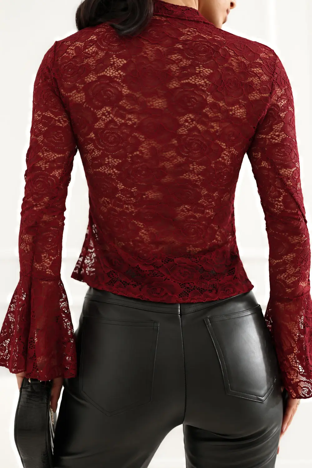 Chemise manche longue rouge – Image 3