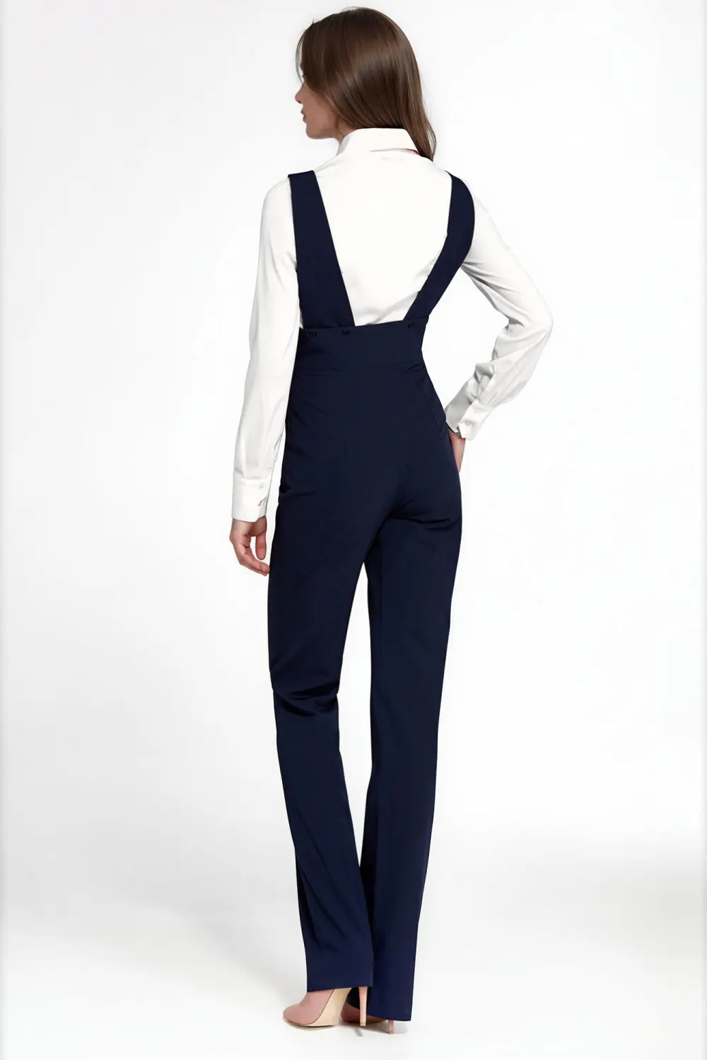 Combinaison bleue marine à jambes larges – Image 3