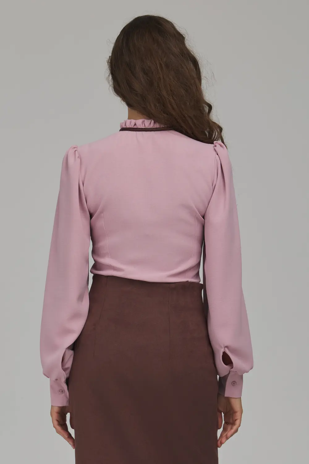 Chemise manche longue rose – Image 3