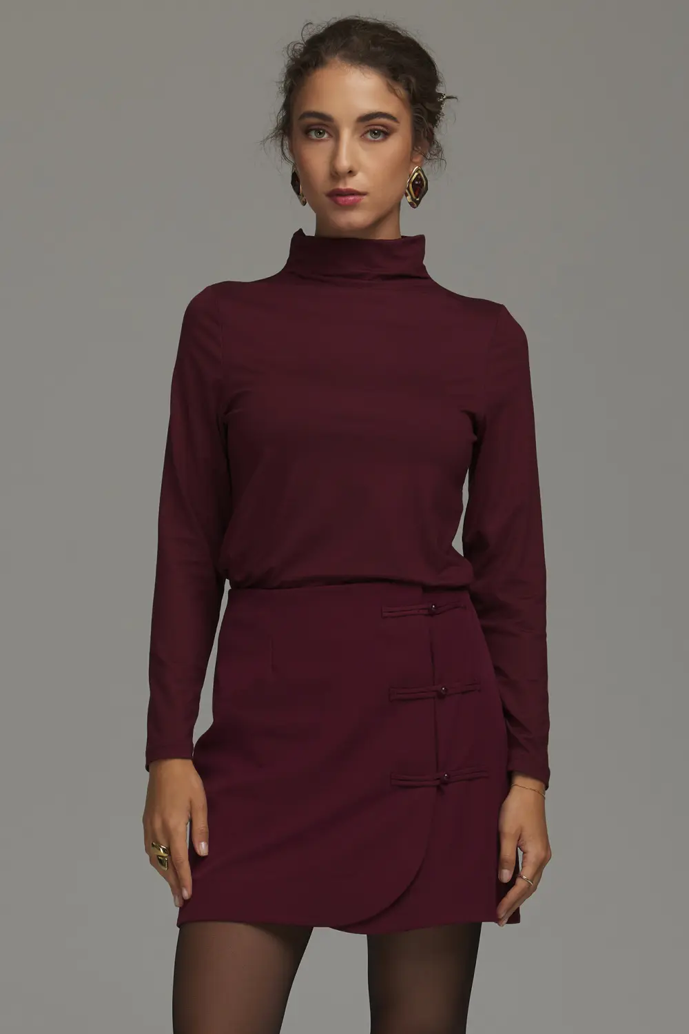 Jupe courte évasée rouge
