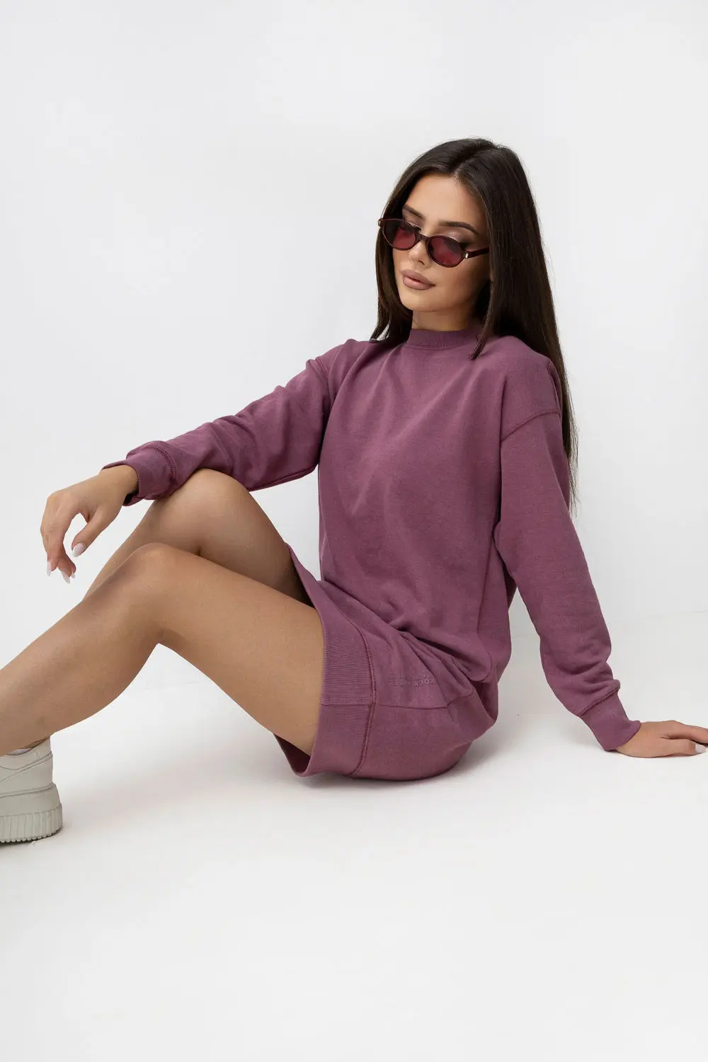 Robe sweat oversize violette – Image 2