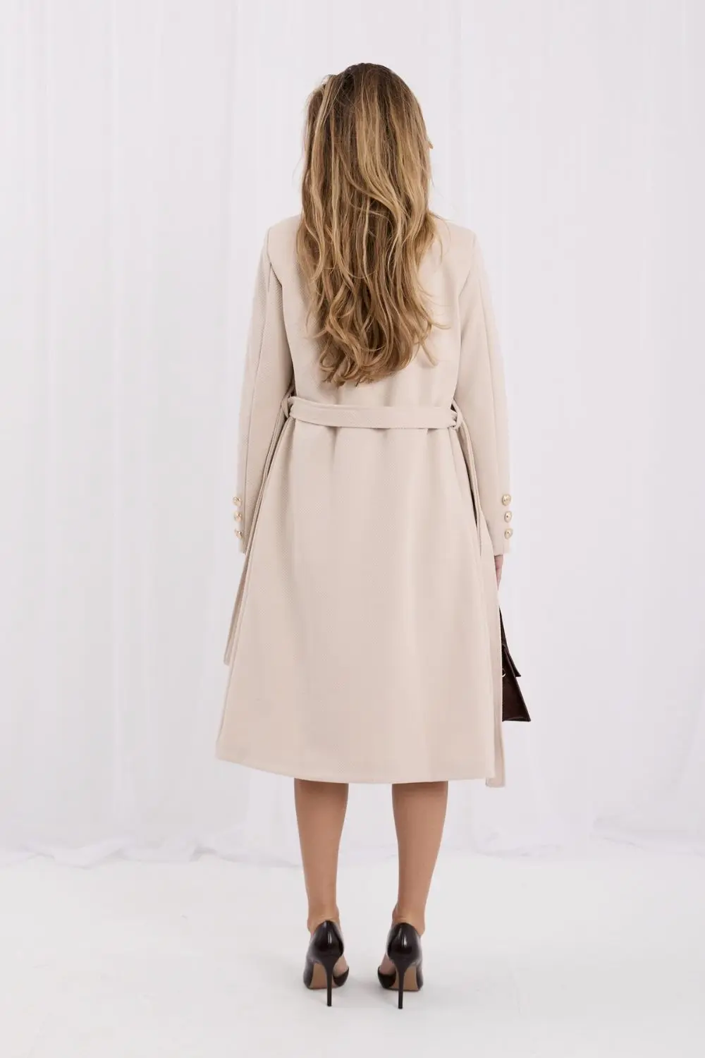 Manteau beige à double boutonnage – Image 3