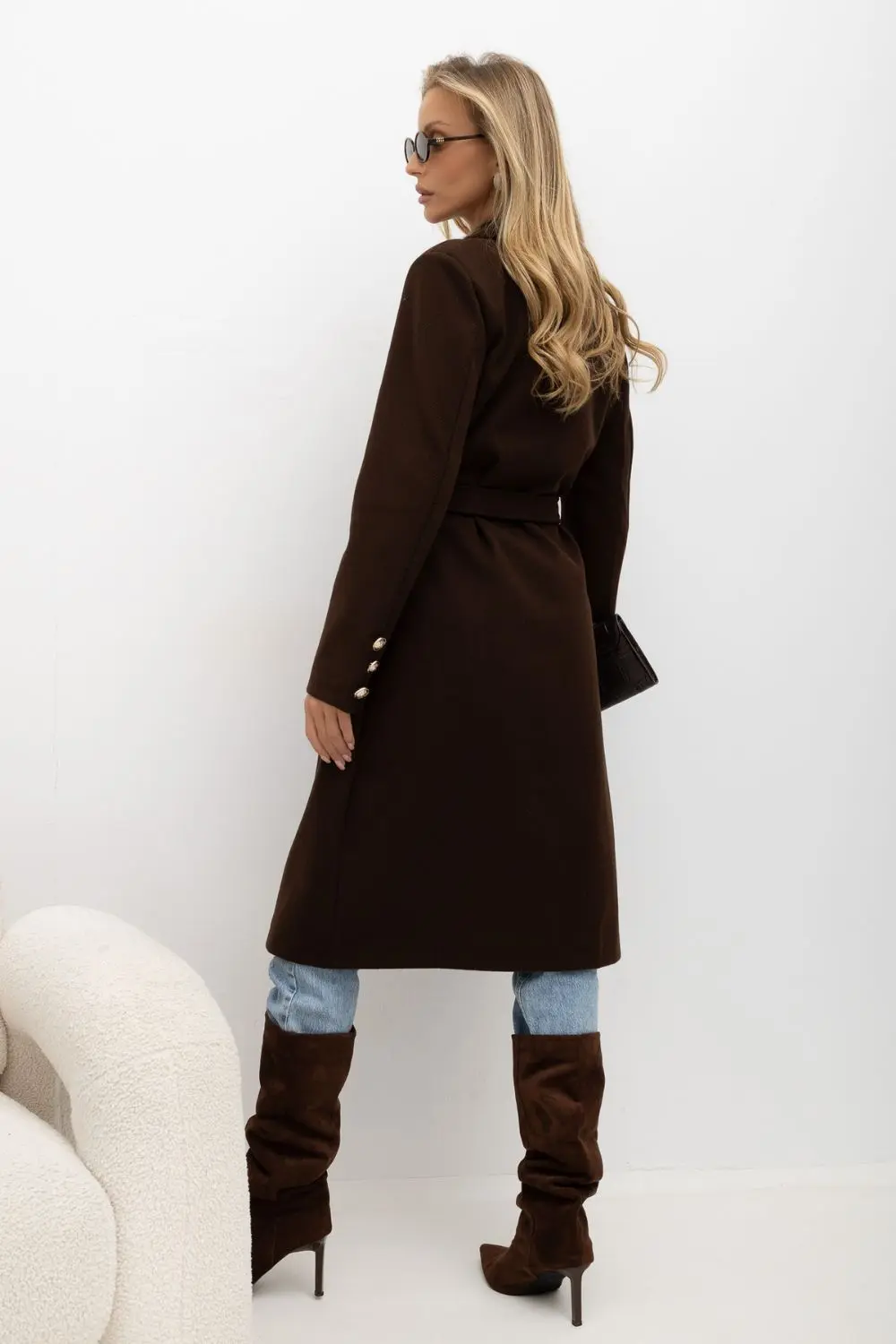 Manteau brun à double boutonnage – Image 2