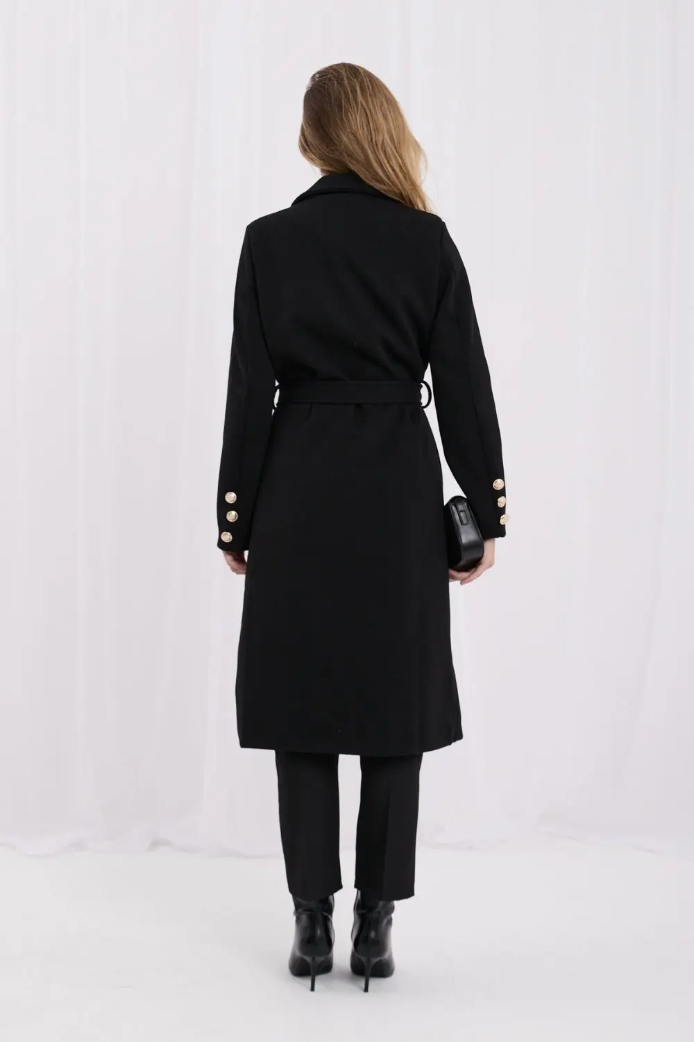 Manteau noir à double boutonnage – Image 3