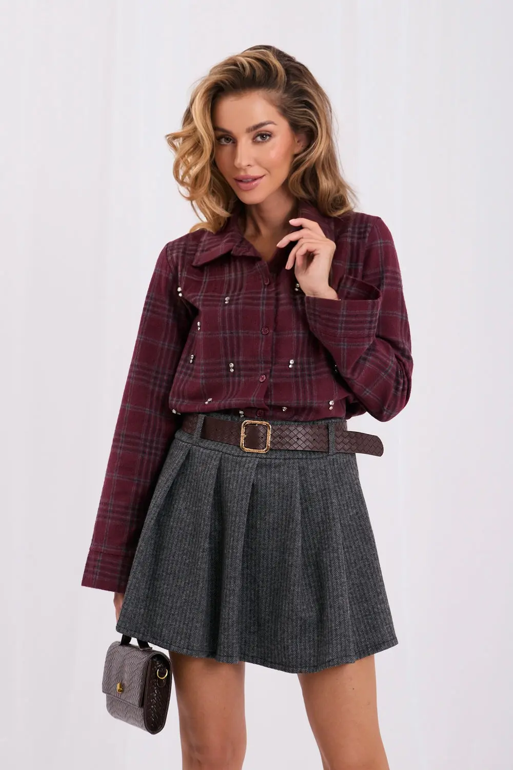 Chemise manche longue rouge