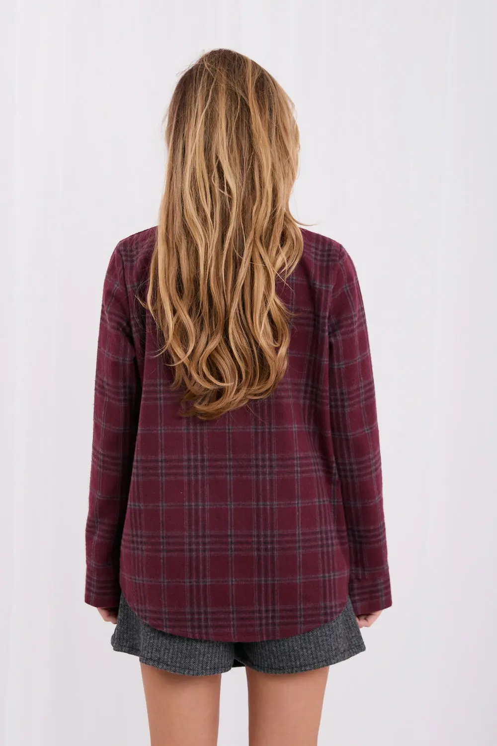 Chemise manche longue rouge à carreaux – Image 2