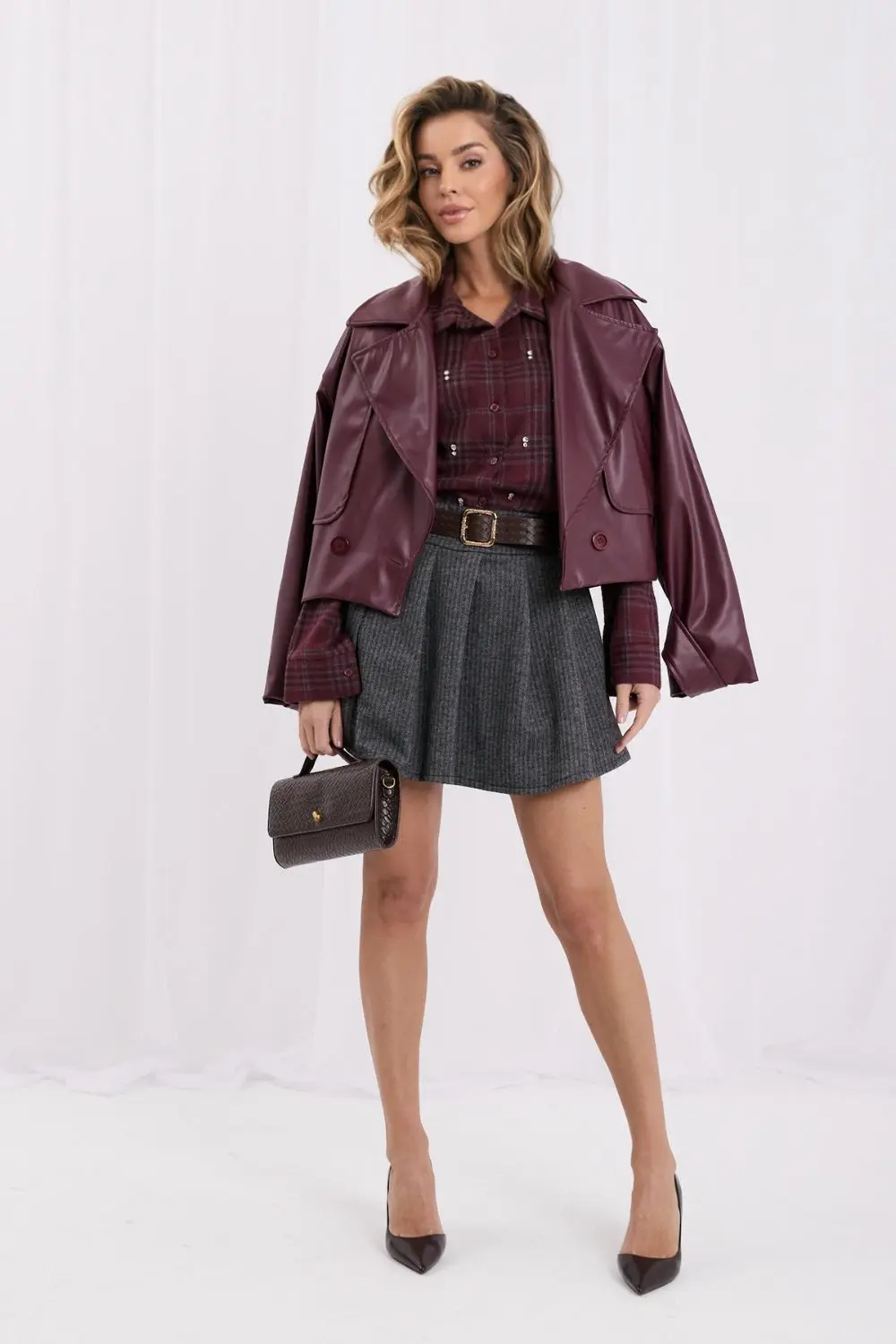 Chemise manche longue rouge à carreaux – Image 3