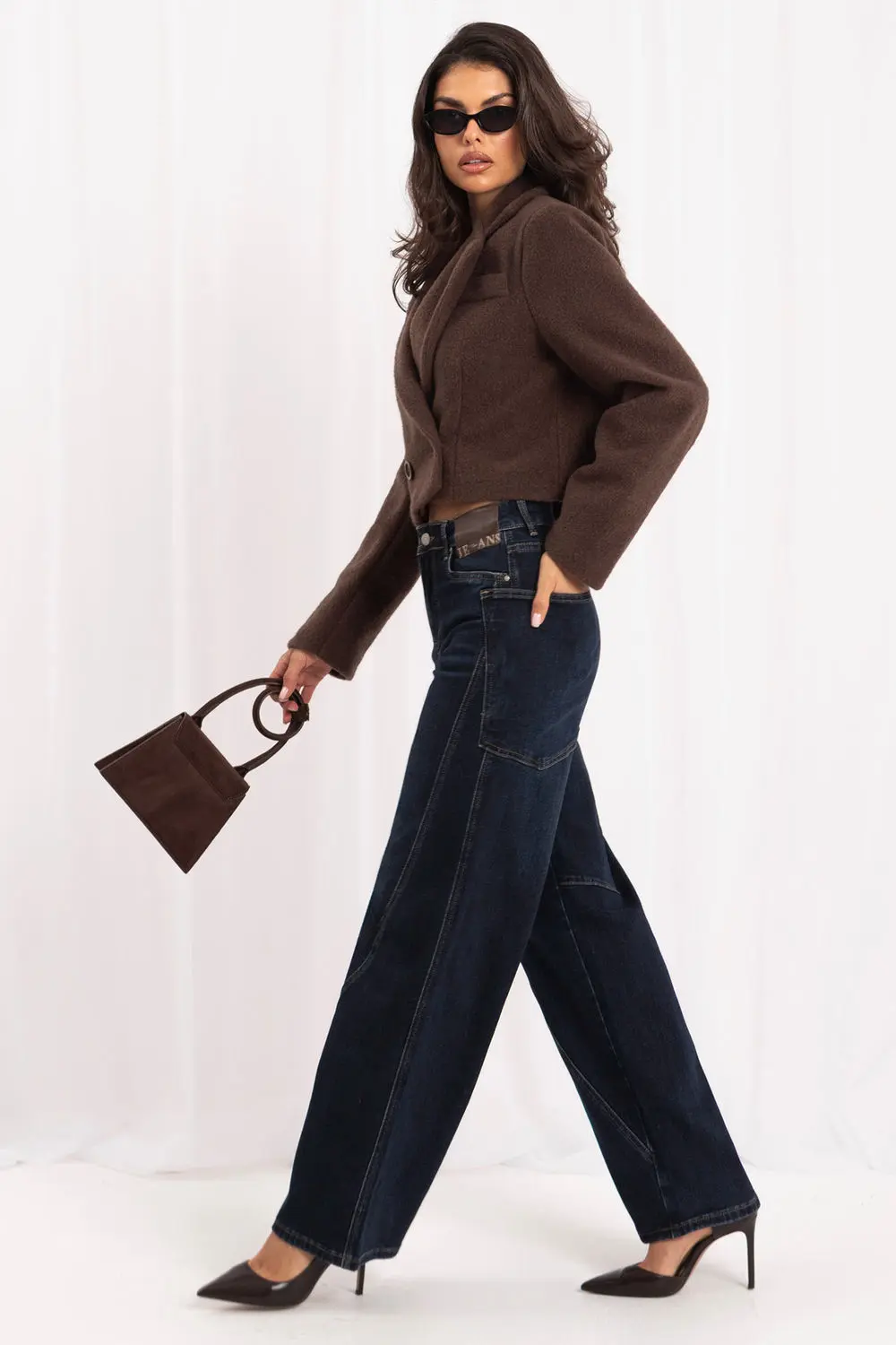 Jean large bleu marine