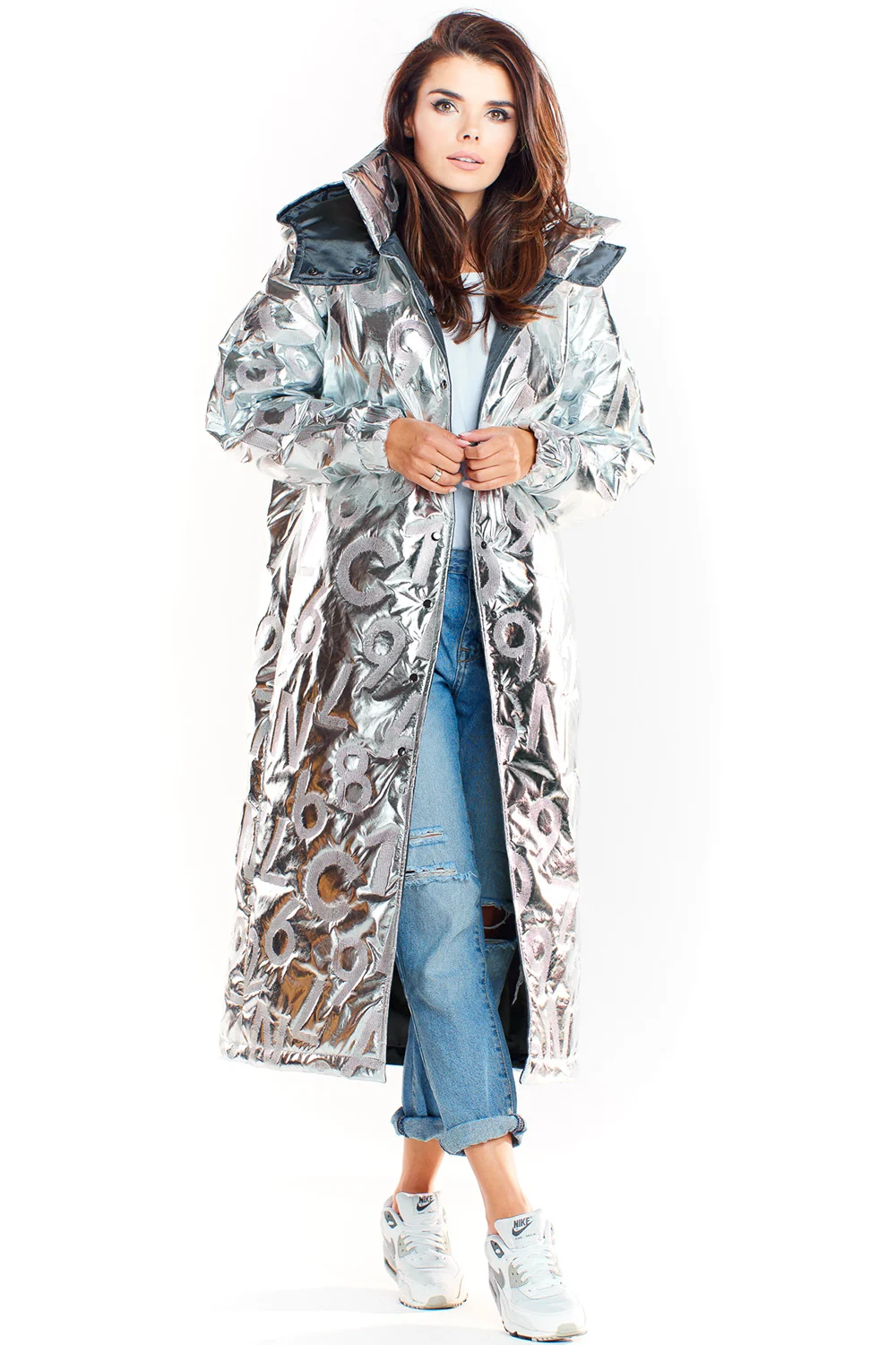 Manteau oversize gris – Image 2