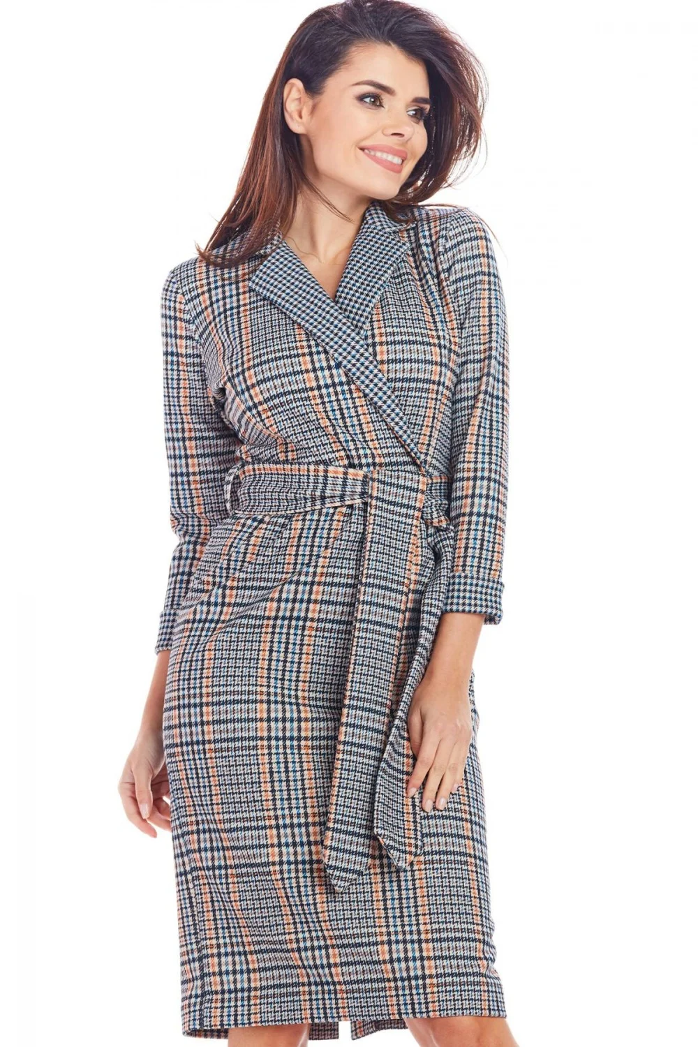 Robe midi bleue marine