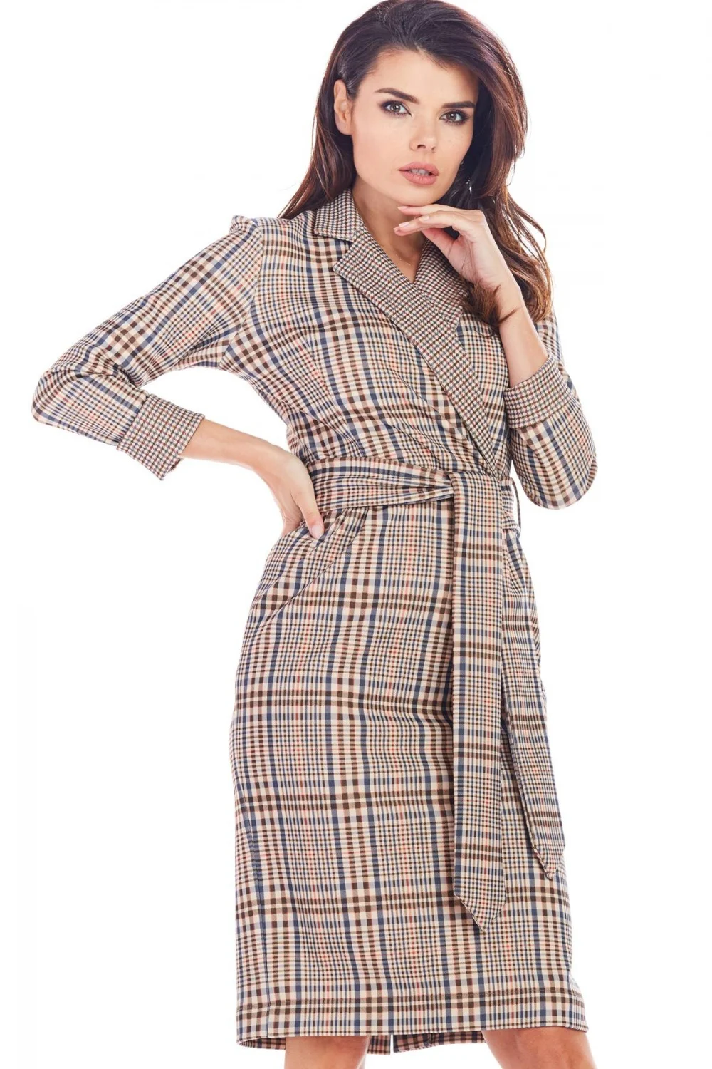 Robe midi brune