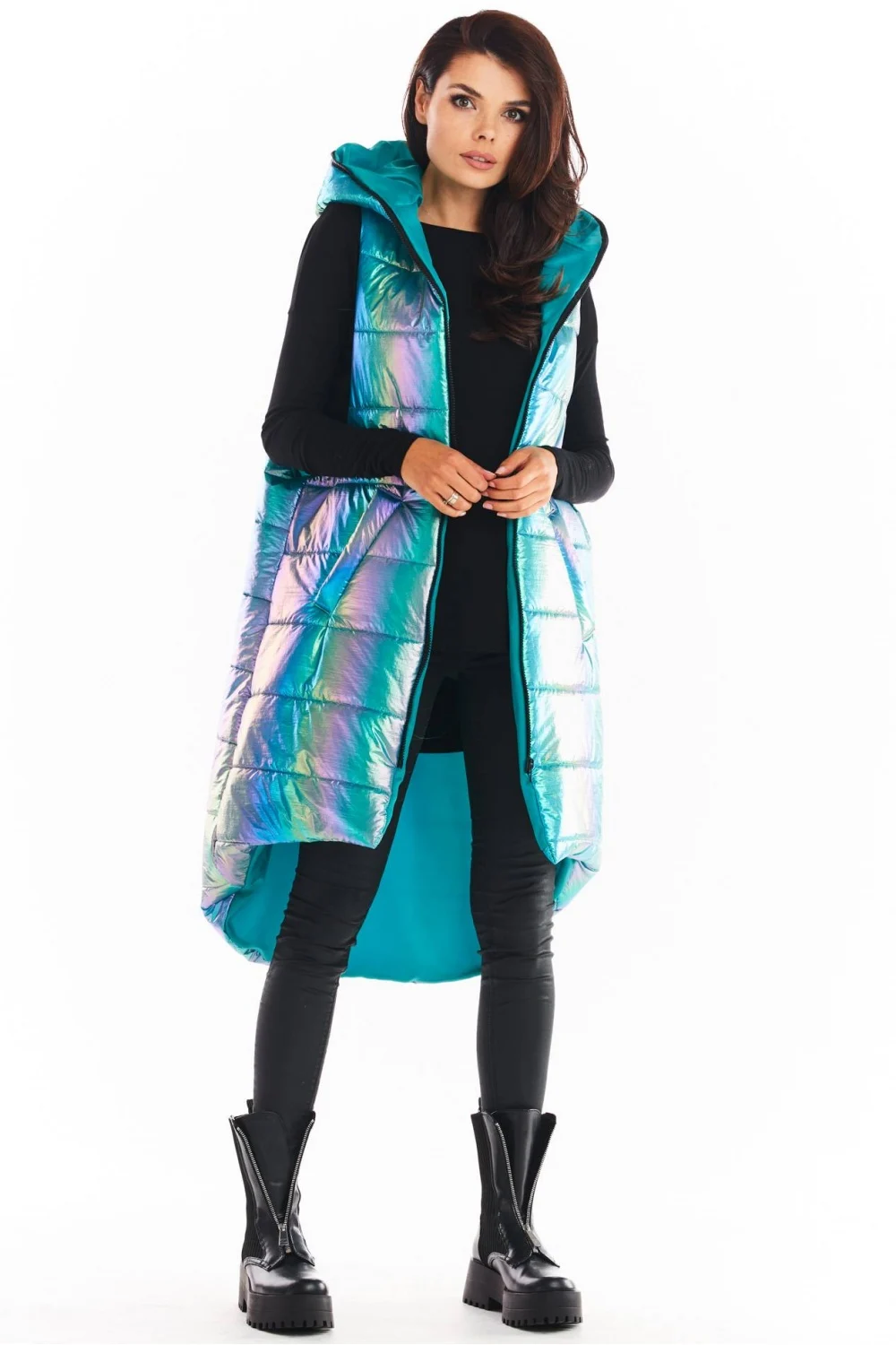 Gilet bleu à capuche – Image 2