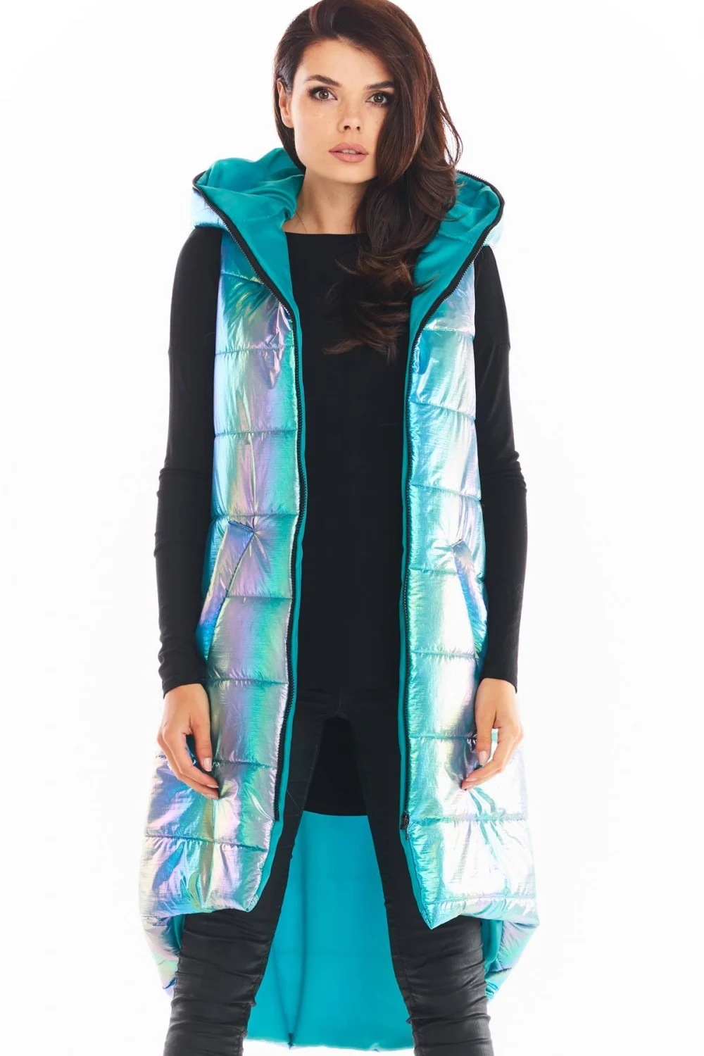 Gilet bleu à capuche – Image 4