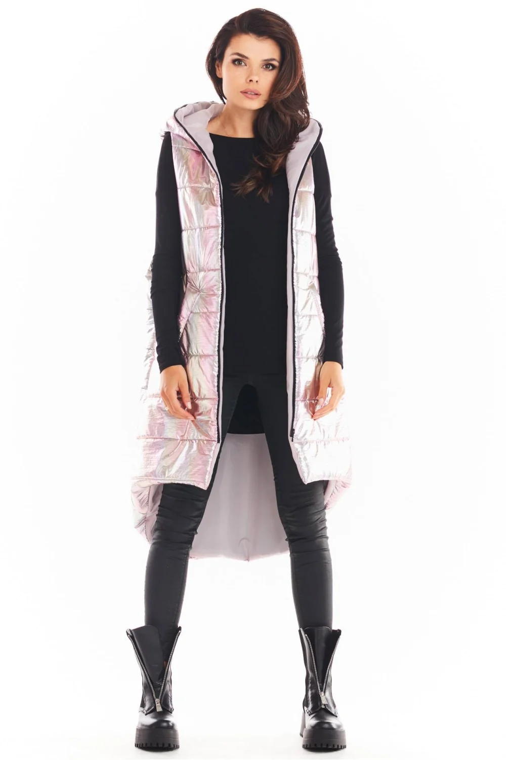 Gilet rose à capuche – Image 2