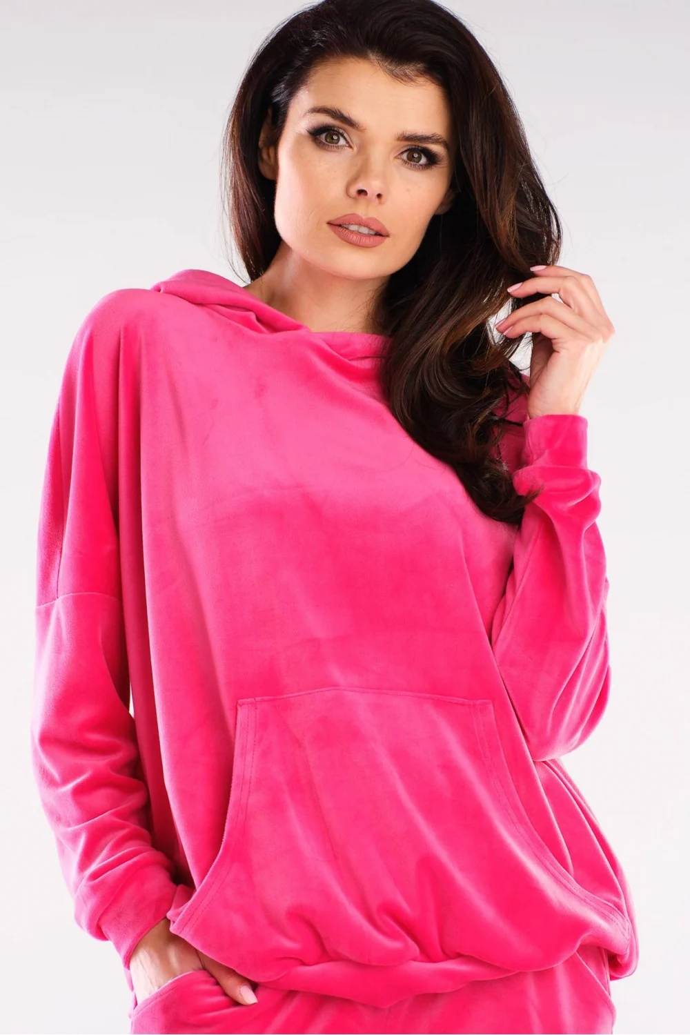 Sweatshirt à capuche oversize rose