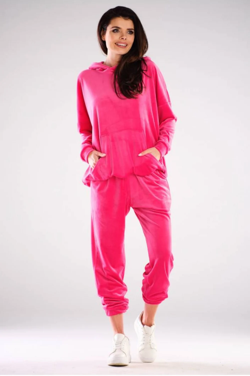 Sweatshirt à capuche oversize rose – Image 2